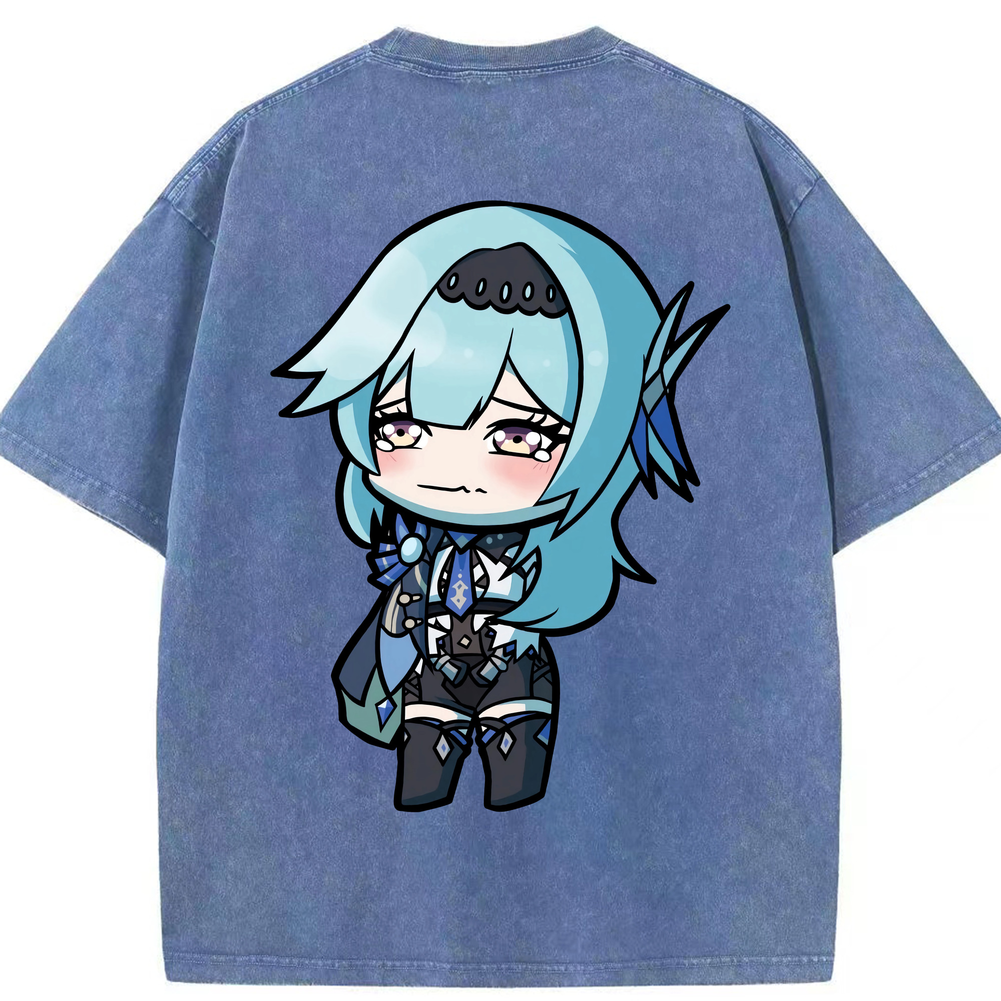 げんし神 优菈 ゆうら genshin Yūra 綿100% ヴィンテージ風 半袖Tシャツ（背面プリント）