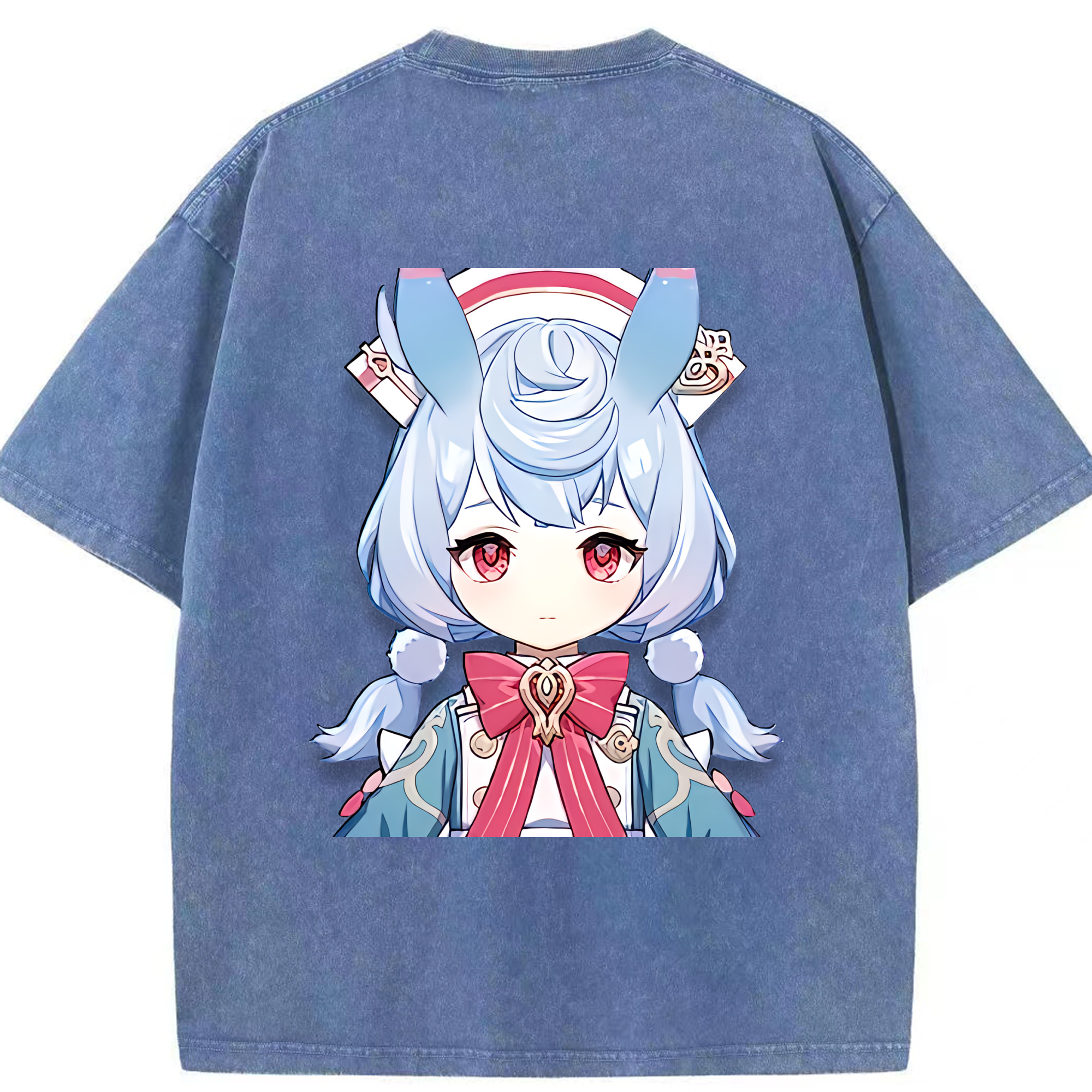 げんし神 シゲウィン genshin Shigewin 綿100% ヴィンテージ風 半袖Tシャツ（背面プリント）