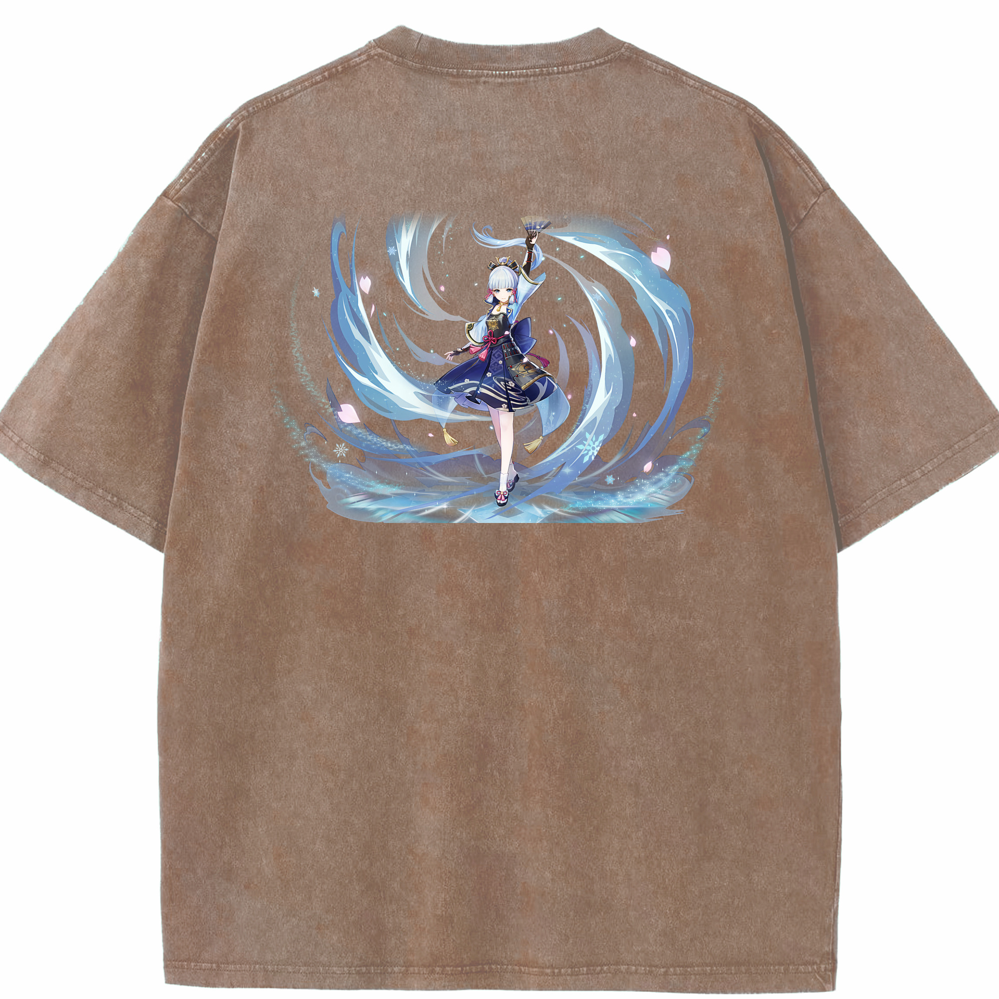 げんし神 神里綾華 神宮寺レン genshin Kamimiya Ren 綿100% ヴィンテージ風 半袖Tシャツ（背面プリント）