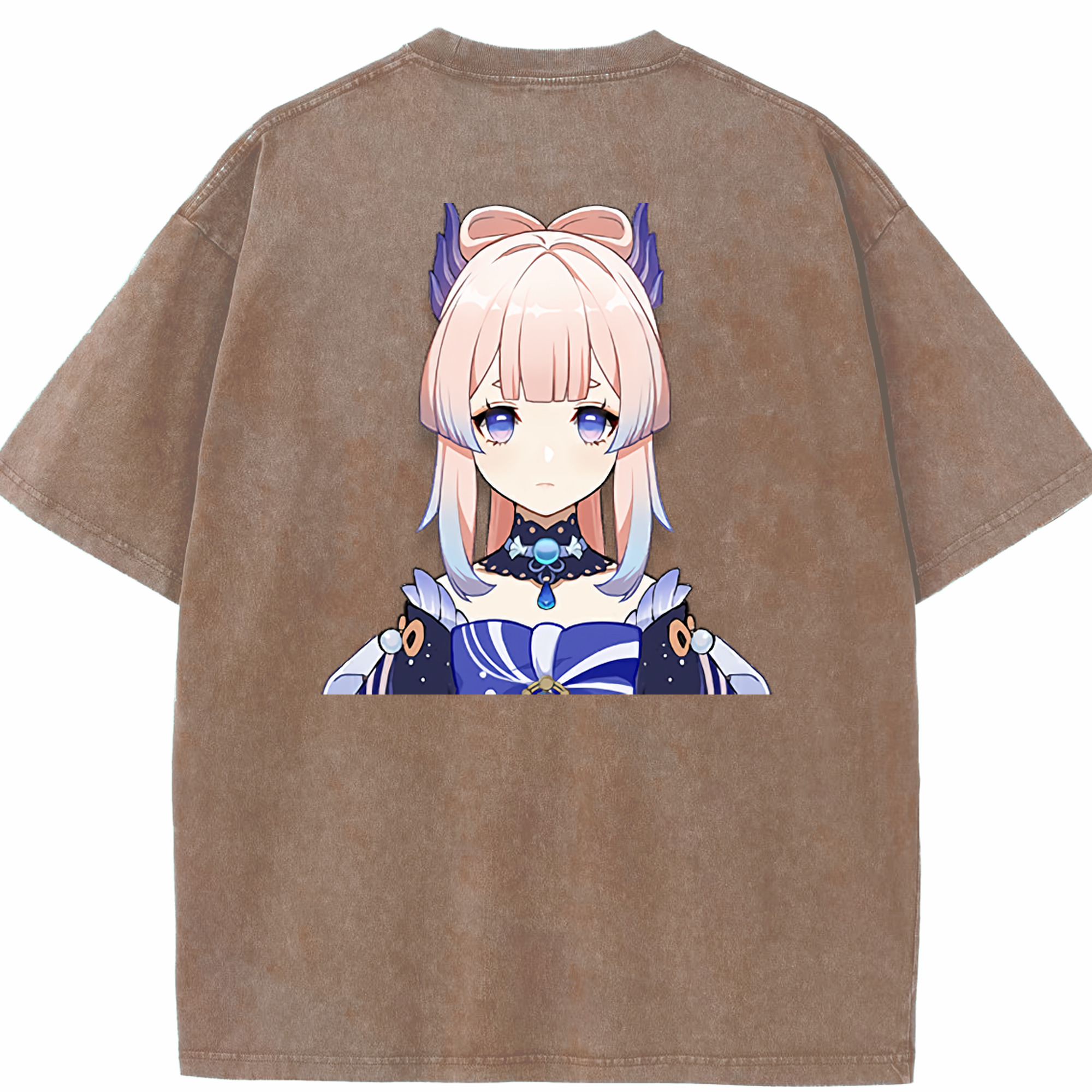 げんし神 珊瑚宮心海 サンゴノミヤ・ココミ genshin Sangonomiya Kokomi 綿100% ヴィンテージ風 半袖Tシャツ（背面プリント）