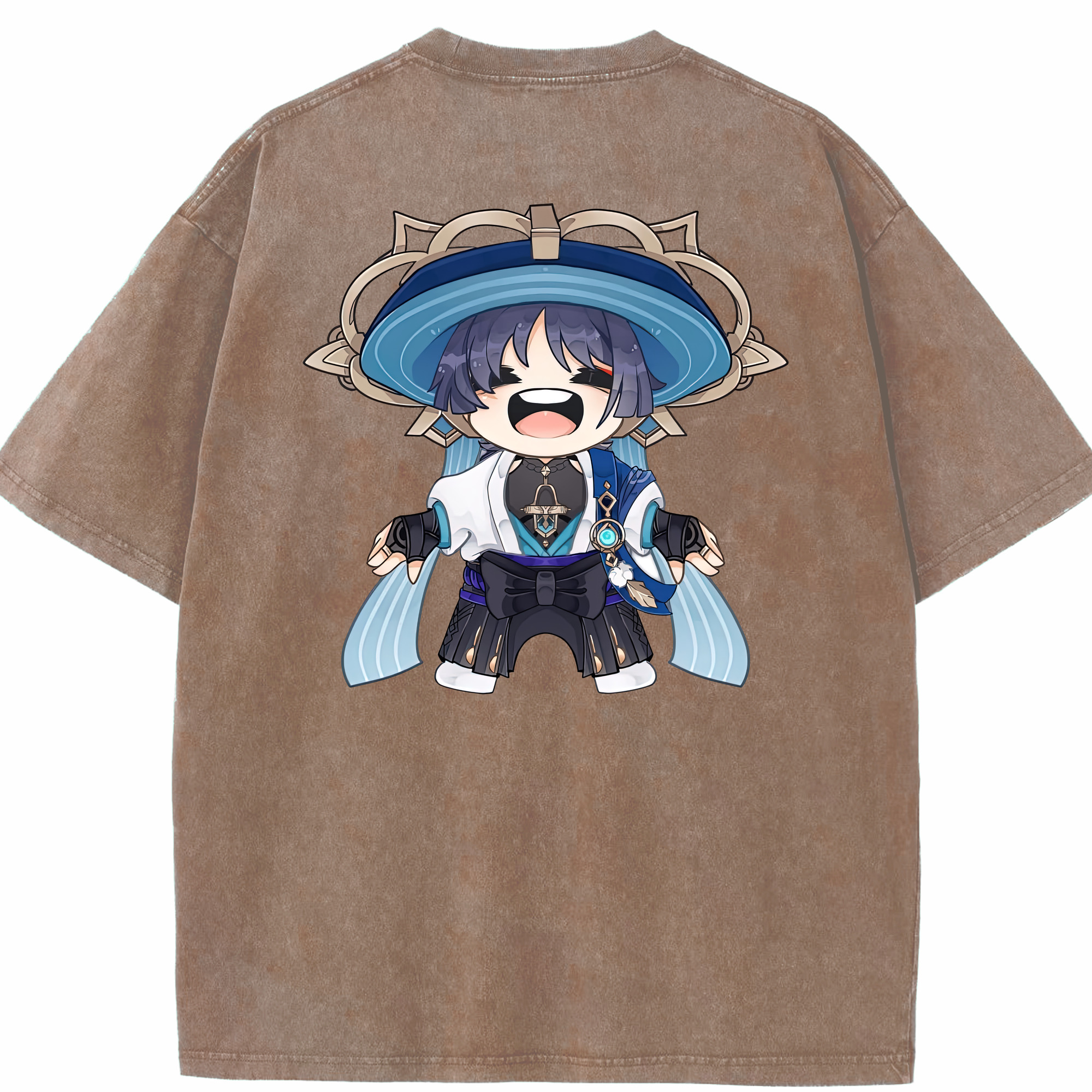 げんし神 さんペい genshin Sanpei 綿100% ヴィンテージ風 半袖Tシャツ（背面プリント）
