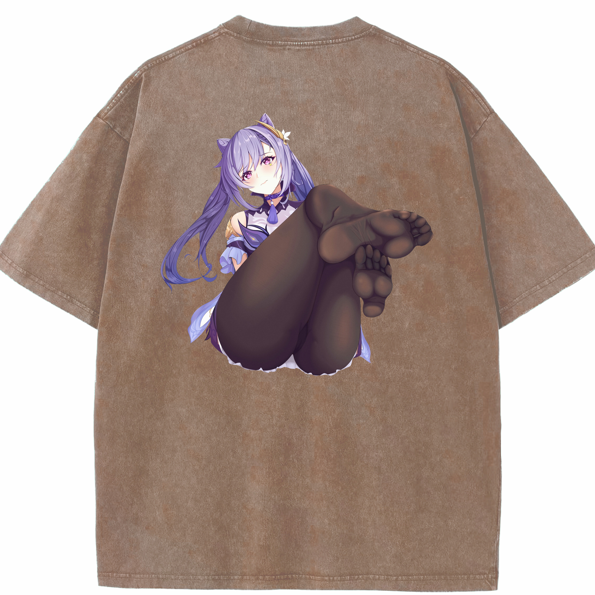 げんし神 刻晴 こくせい genshin Kokusei 綿100% ヴィンテージ風 半袖Tシャツ（背面プリント）