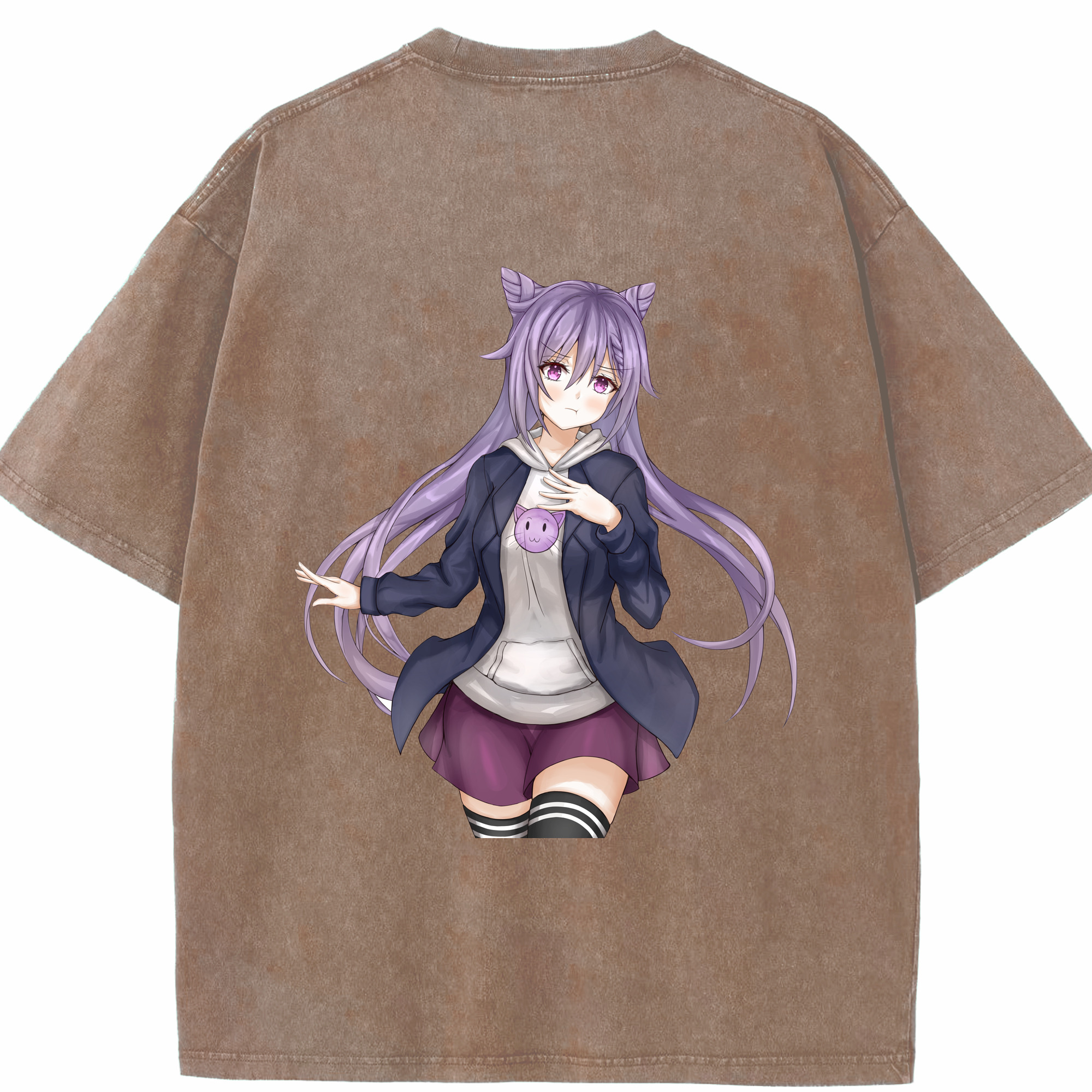 げんし神 刻晴 こくせい genshin Kokusei 綿100% ヴィンテージ風 半袖Tシャツ（背面プリント）