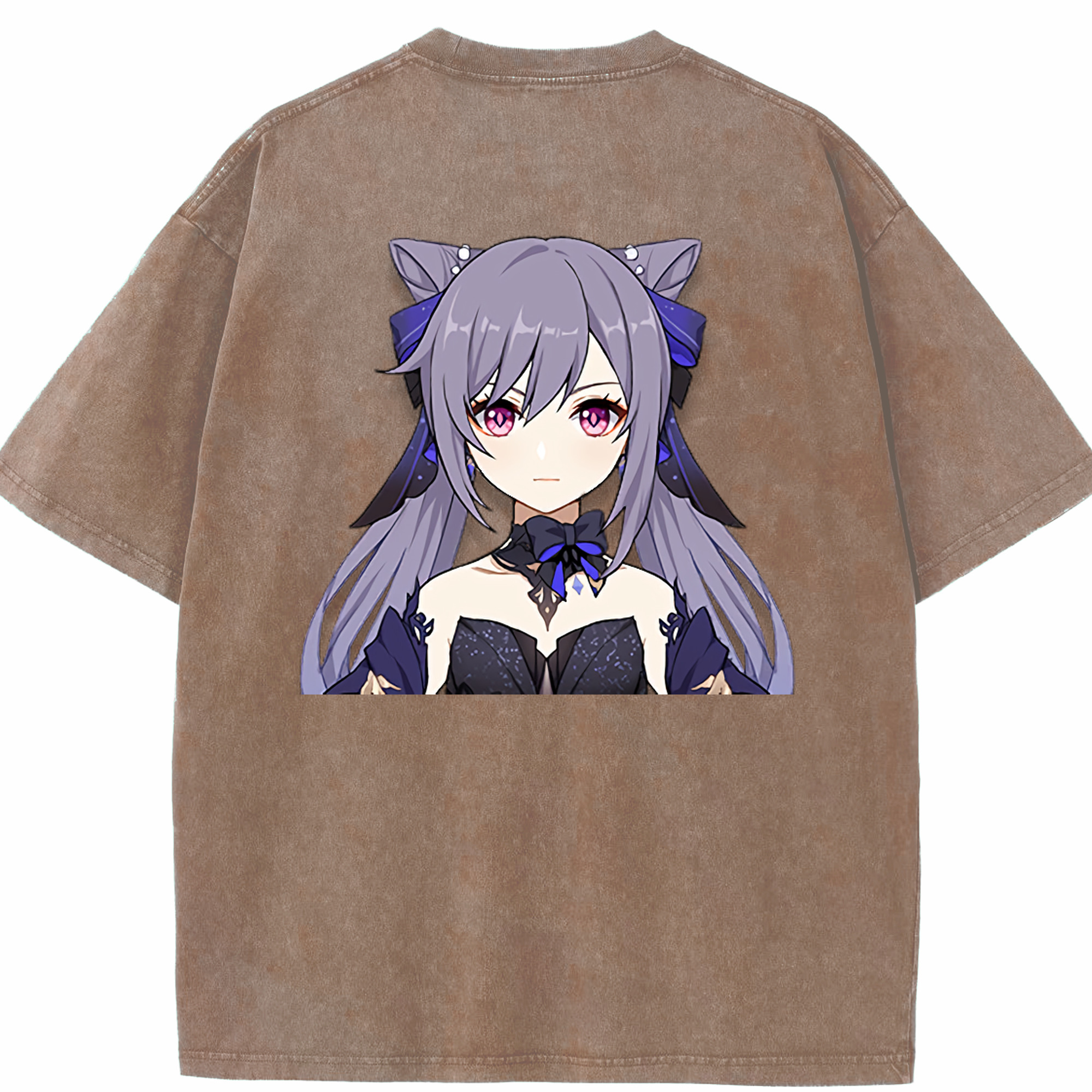 げんし神 刻晴 こくせい genshin Kokusei 綿100% ヴィンテージ風 半袖Tシャツ（背面プリント）