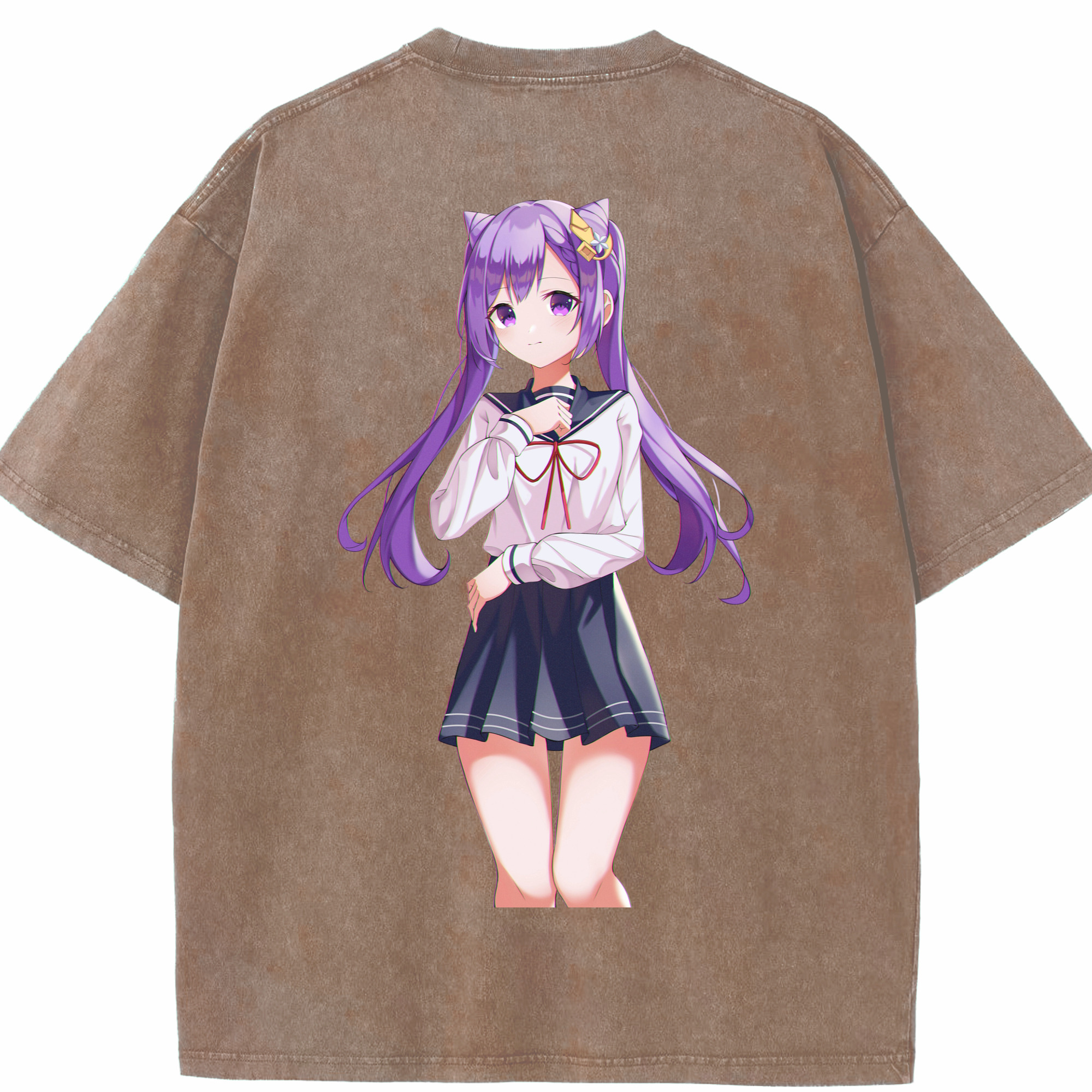 げんし神 刻晴 こくせい genshin Kokusei 綿100% ヴィンテージ風 半袖Tシャツ（背面プリント）