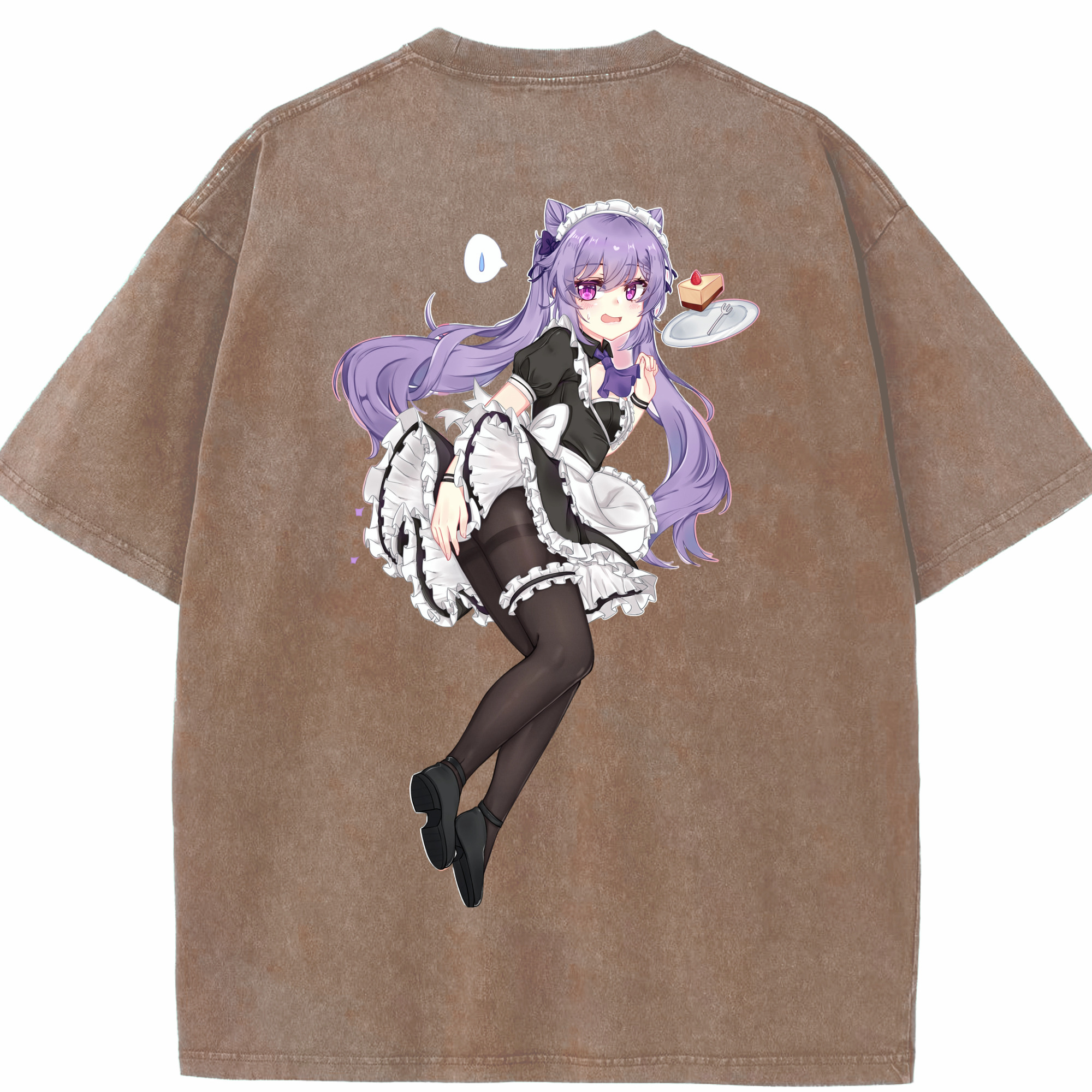 げんし神 刻晴 こくせい genshin Kokusei 綿100% ヴィンテージ風 半袖Tシャツ（背面プリント）