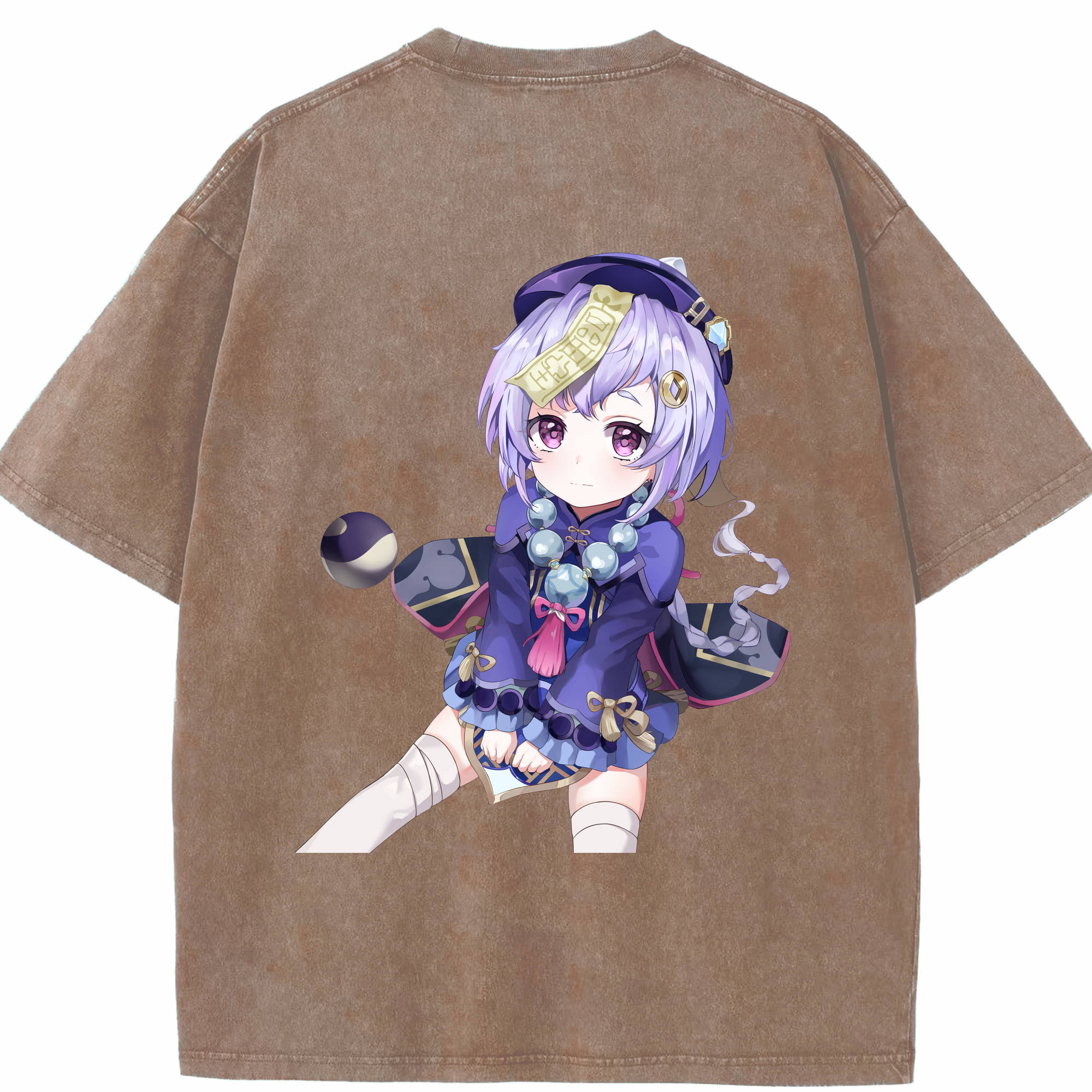 げんし神 七七 なな  genshin Nana 綿100% ヴィンテージ風 半袖Tシャツ（背面プリント）