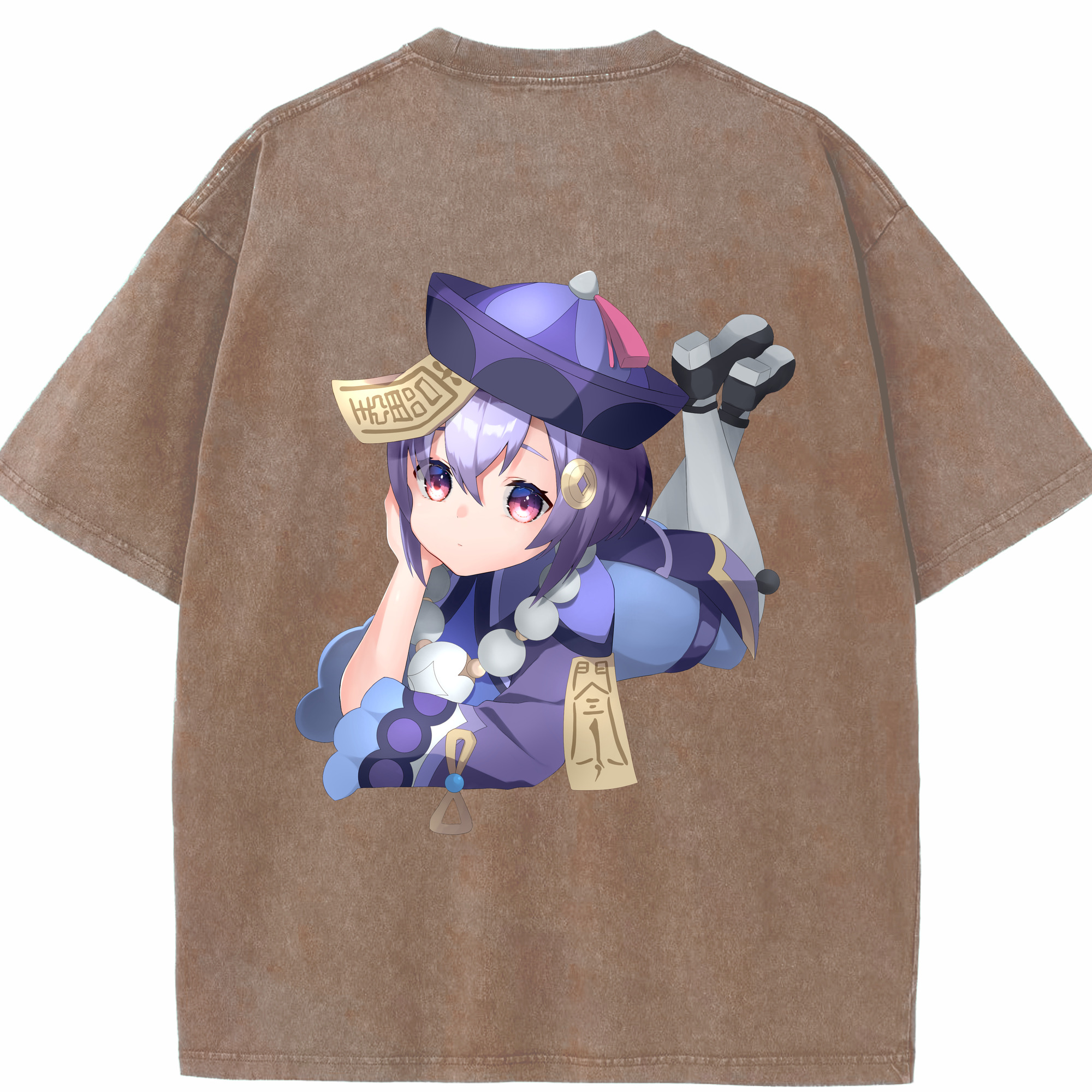 げんし神 七七 なな  genshin Nana 綿100% ヴィンテージ風 半袖Tシャツ（背面プリント）