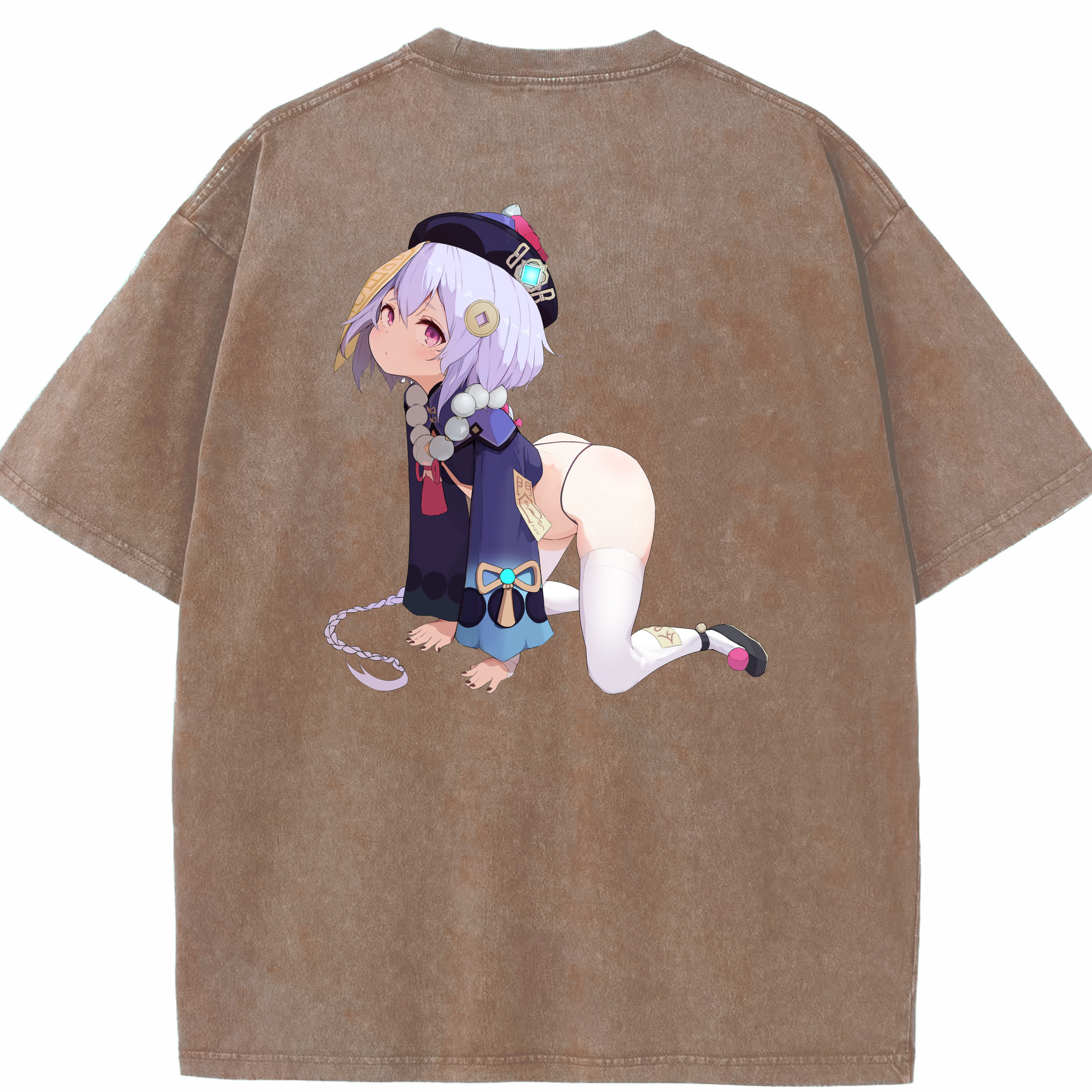げんし神 七七 なな  genshin Nana 綿100% ヴィンテージ風 半袖Tシャツ（背面プリント）