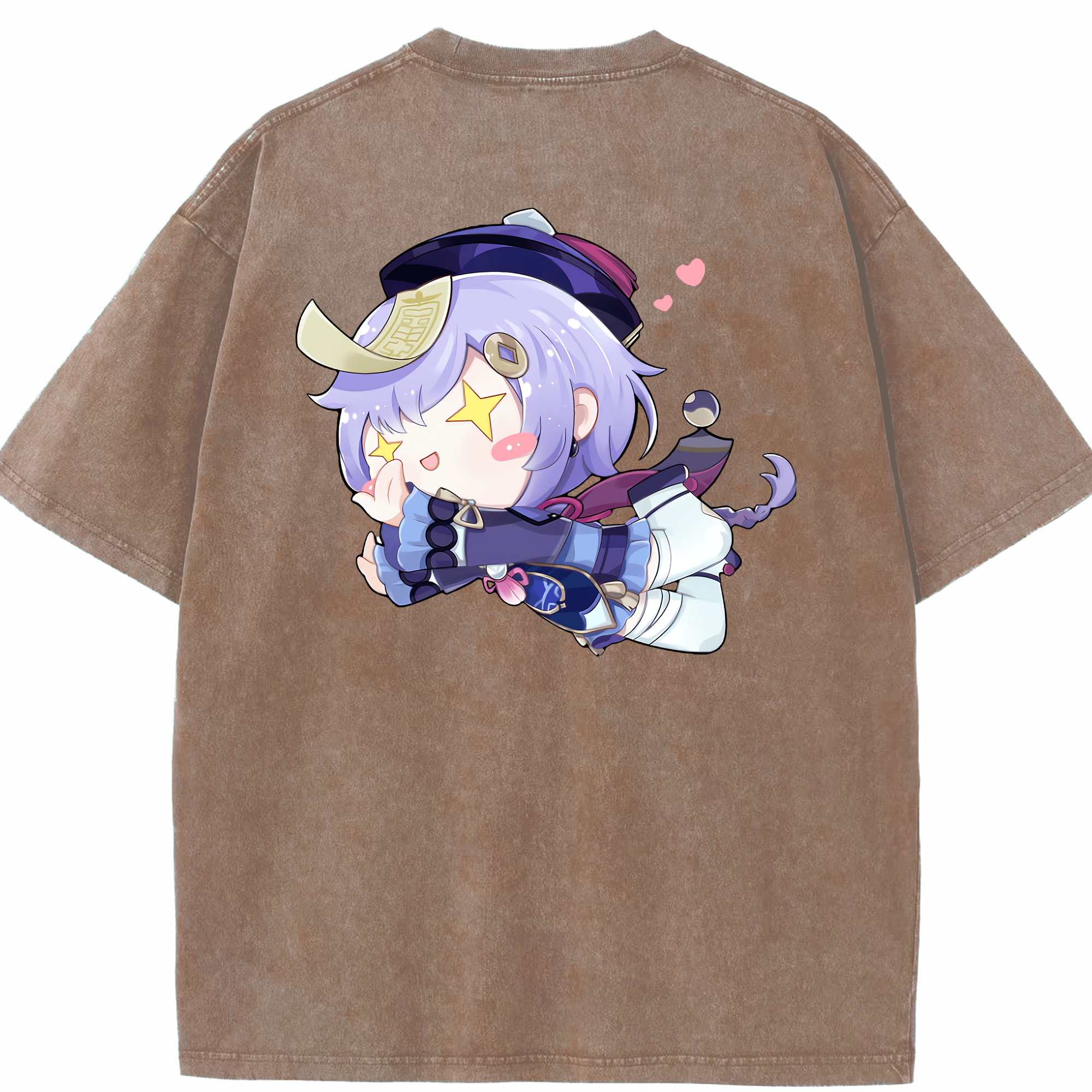 げんし神 七七 なな  genshin Nana 綿100% ヴィンテージ風 半袖Tシャツ（背面プリント）