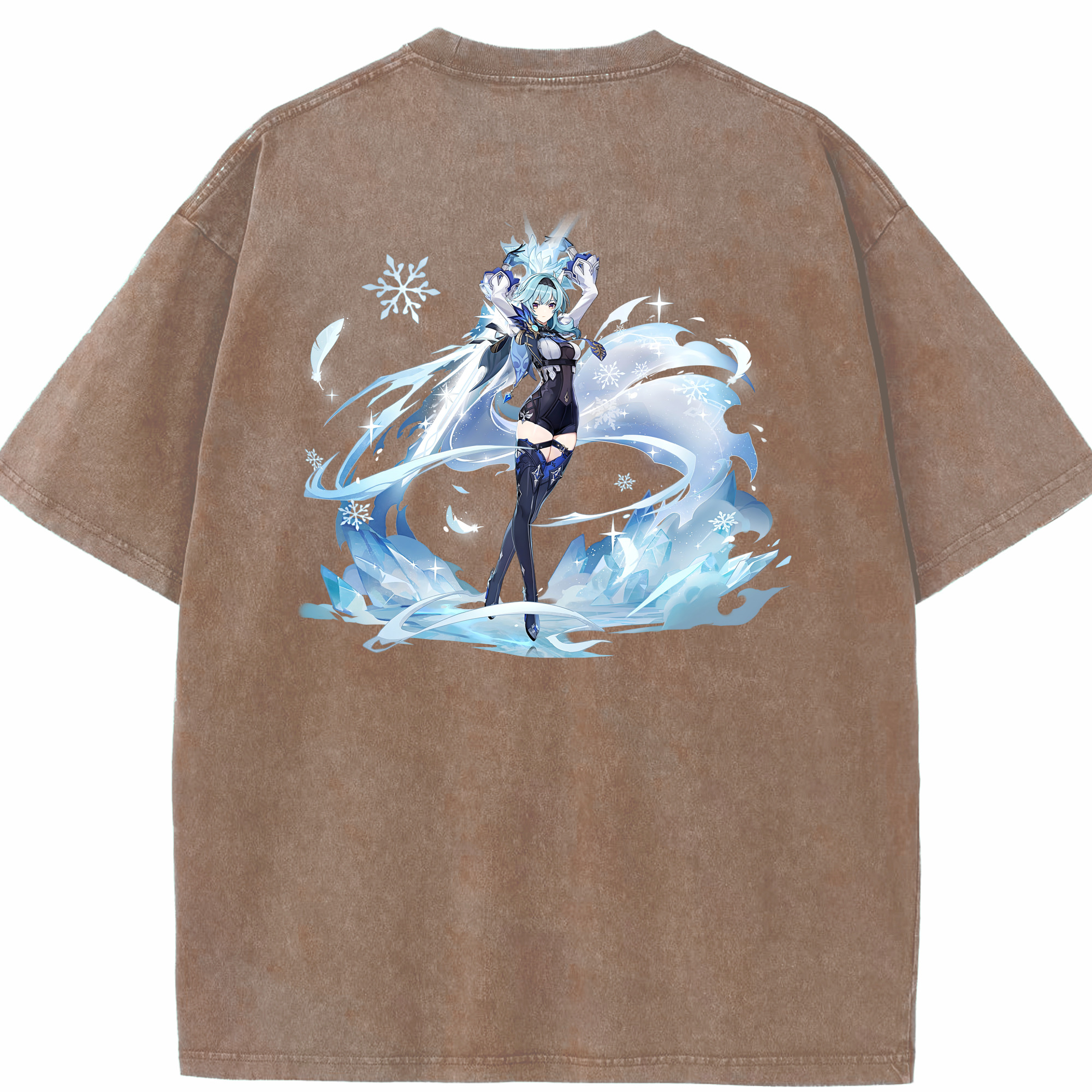げんし神 优菈 ゆうら genshin Yūra 綿100% ヴィンテージ風 半袖Tシャツ（背面プリント）