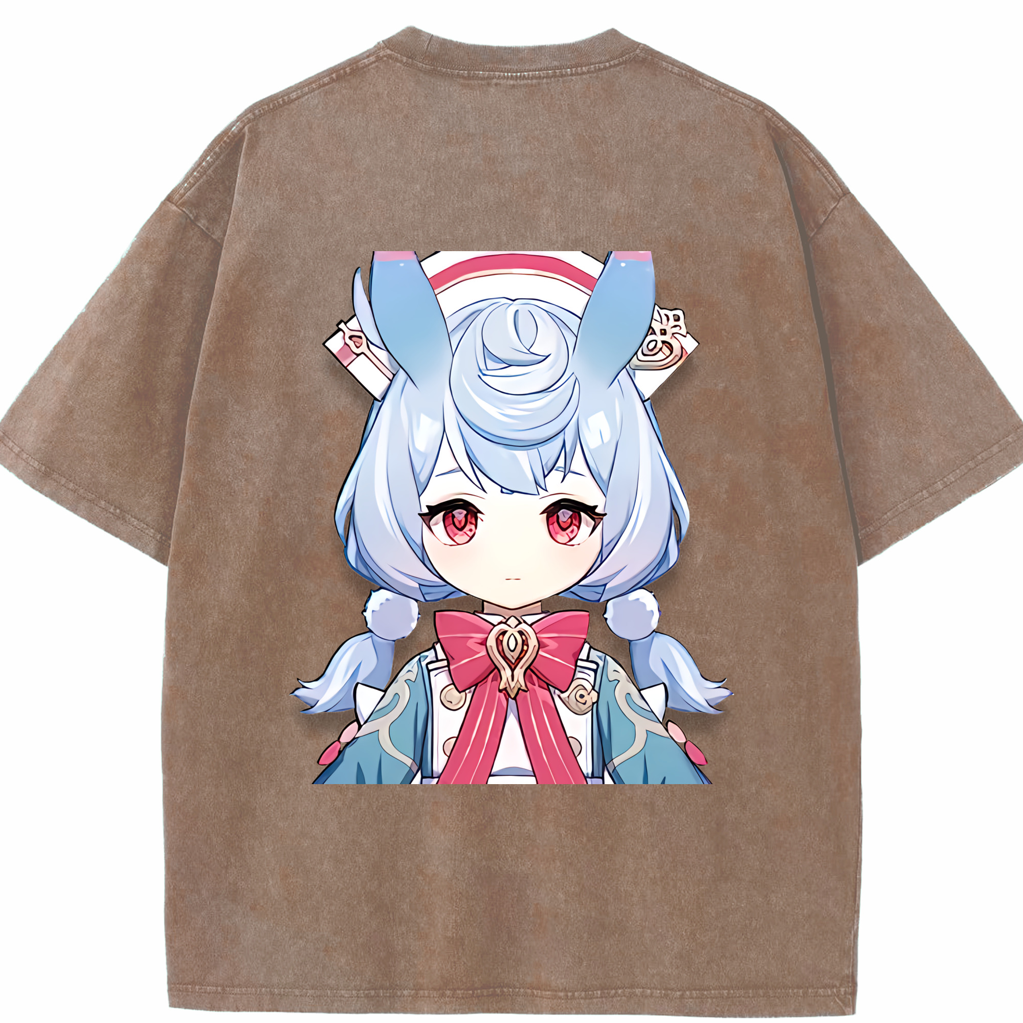 げんし神 シゲウィン genshin Shigewin 綿100% ヴィンテージ風 半袖Tシャツ（背面プリント）