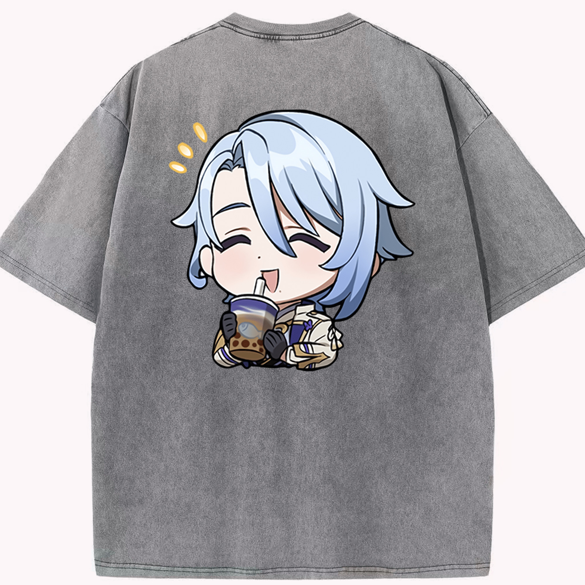 げんし神 神里綾人 かみさとあやと genshin Kamisato Ayato 綿100% ヴィンテージ風 半袖Tシャツ（背面プリント）