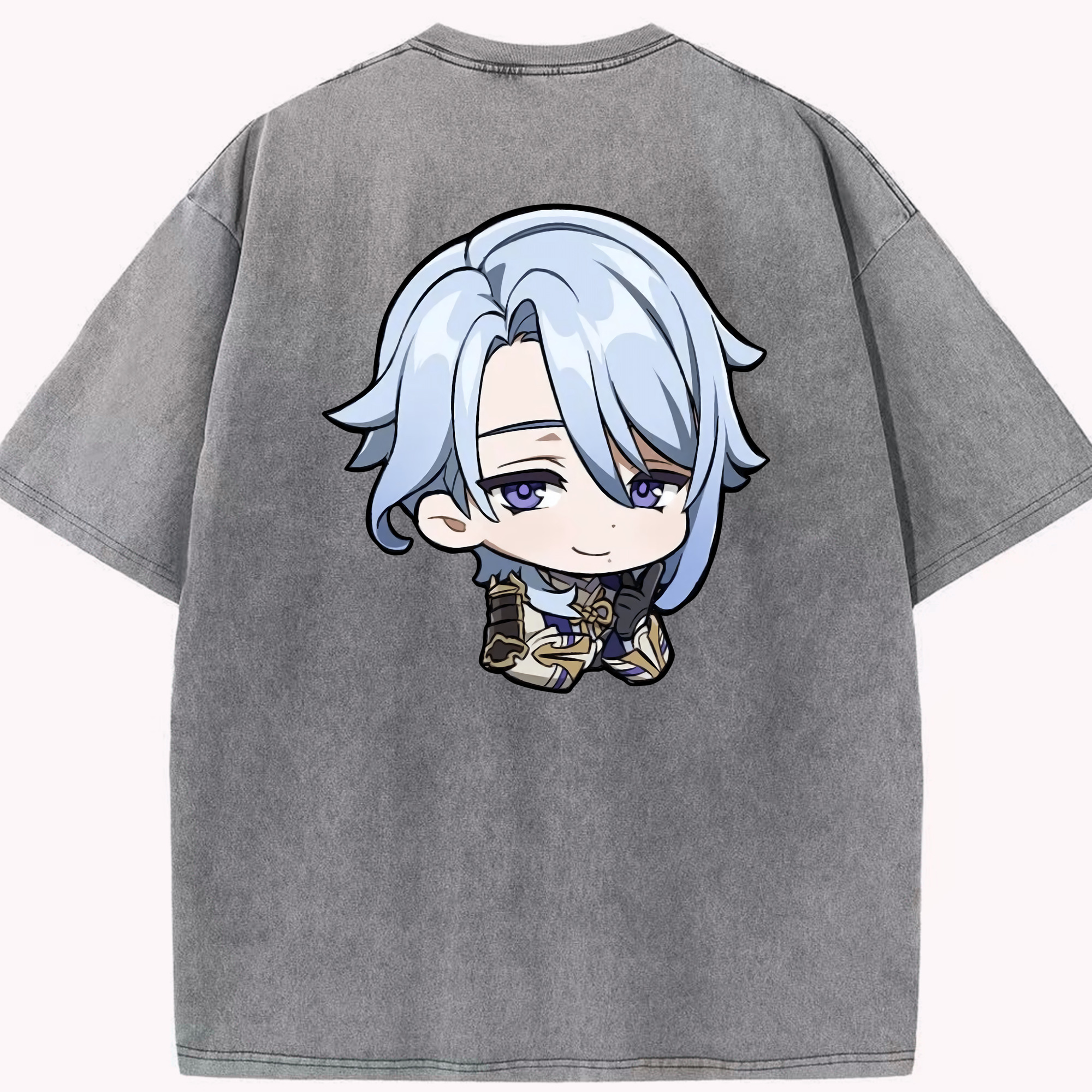 げんし神 神里綾人 かみさとあやと genshin Kamisato Ayato 綿100% ヴィンテージ風 半袖Tシャツ（背面プリント）