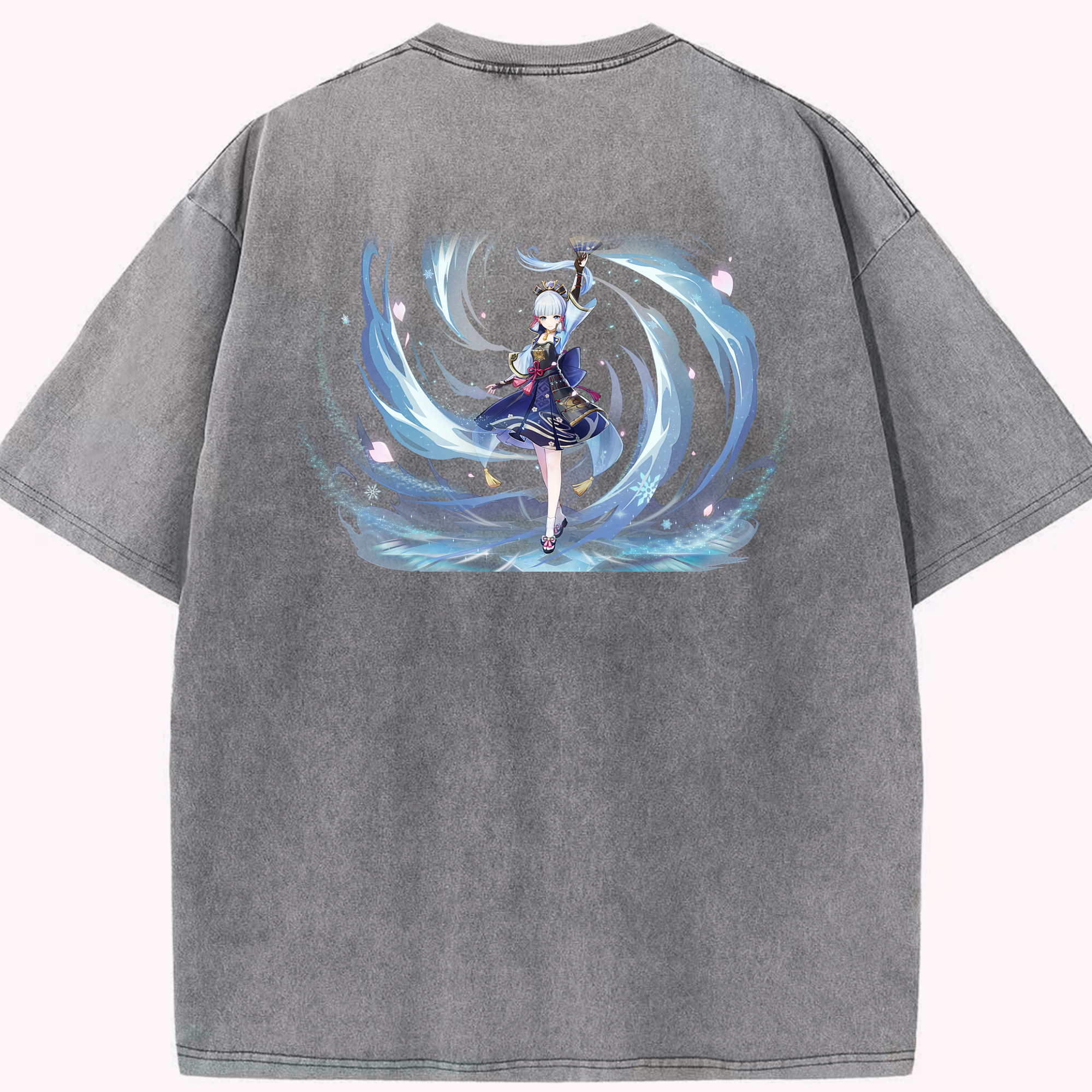 げんし神 神里綾華 神宮寺レン genshin Kamimiya Ren 綿100% ヴィンテージ風 半袖Tシャツ（背面プリント）