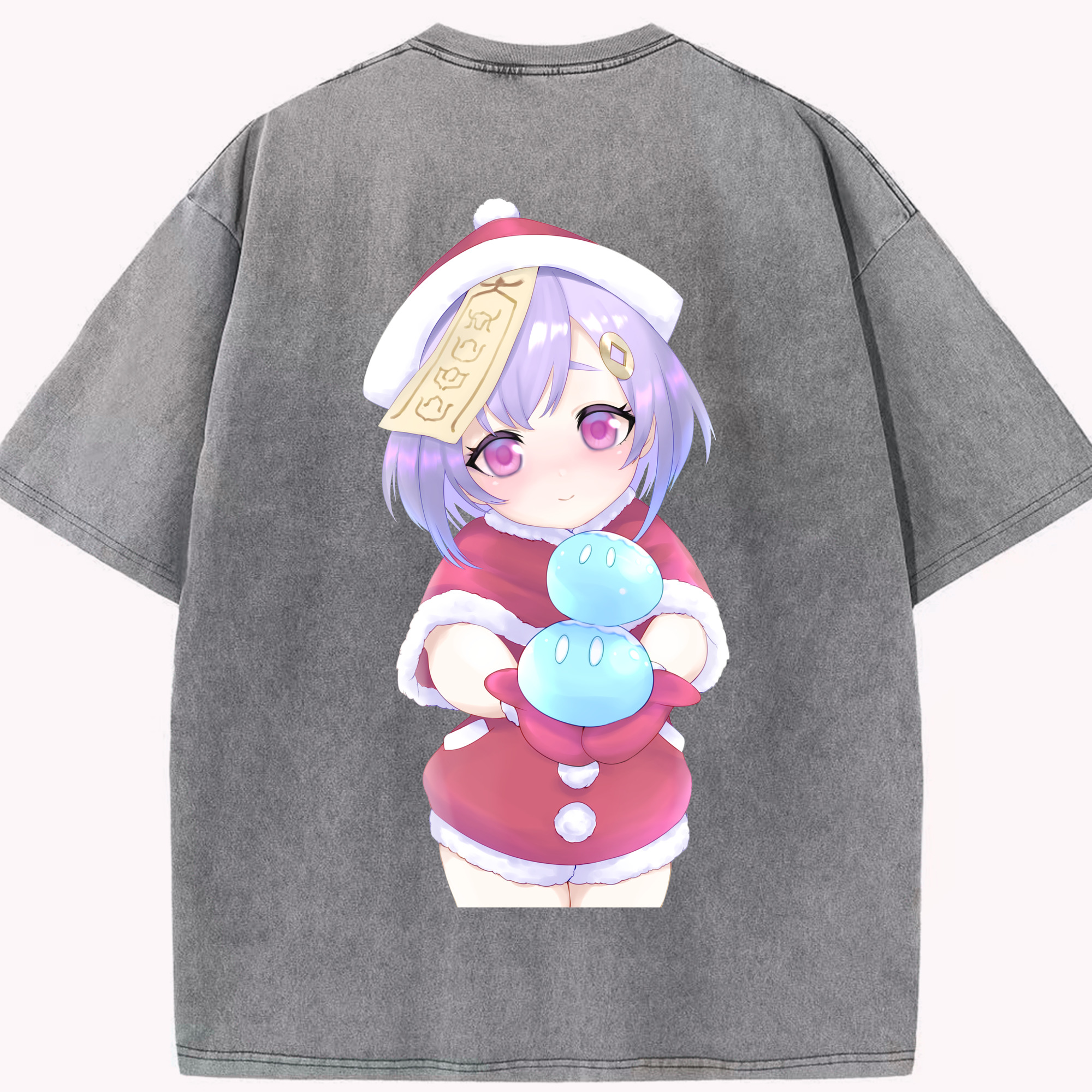 げんし神 七七 なな  genshin Nana 綿100% ヴィンテージ風 半袖Tシャツ（背面プリント）