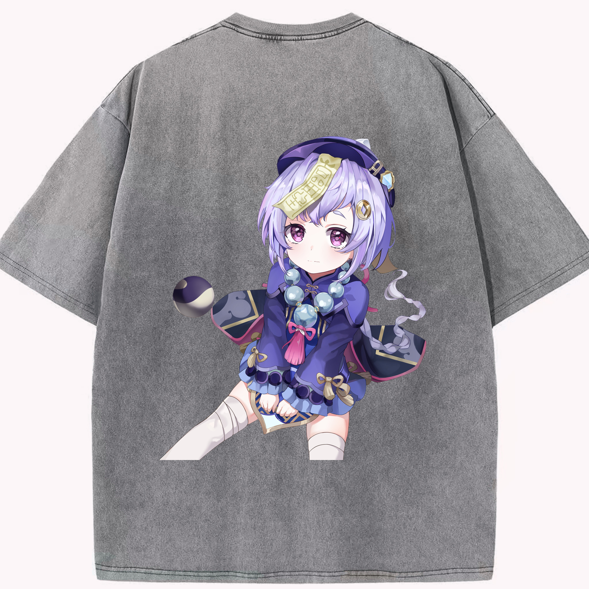 げんし神 七七 なな  genshin Nana 綿100% ヴィンテージ風 半袖Tシャツ（背面プリント）