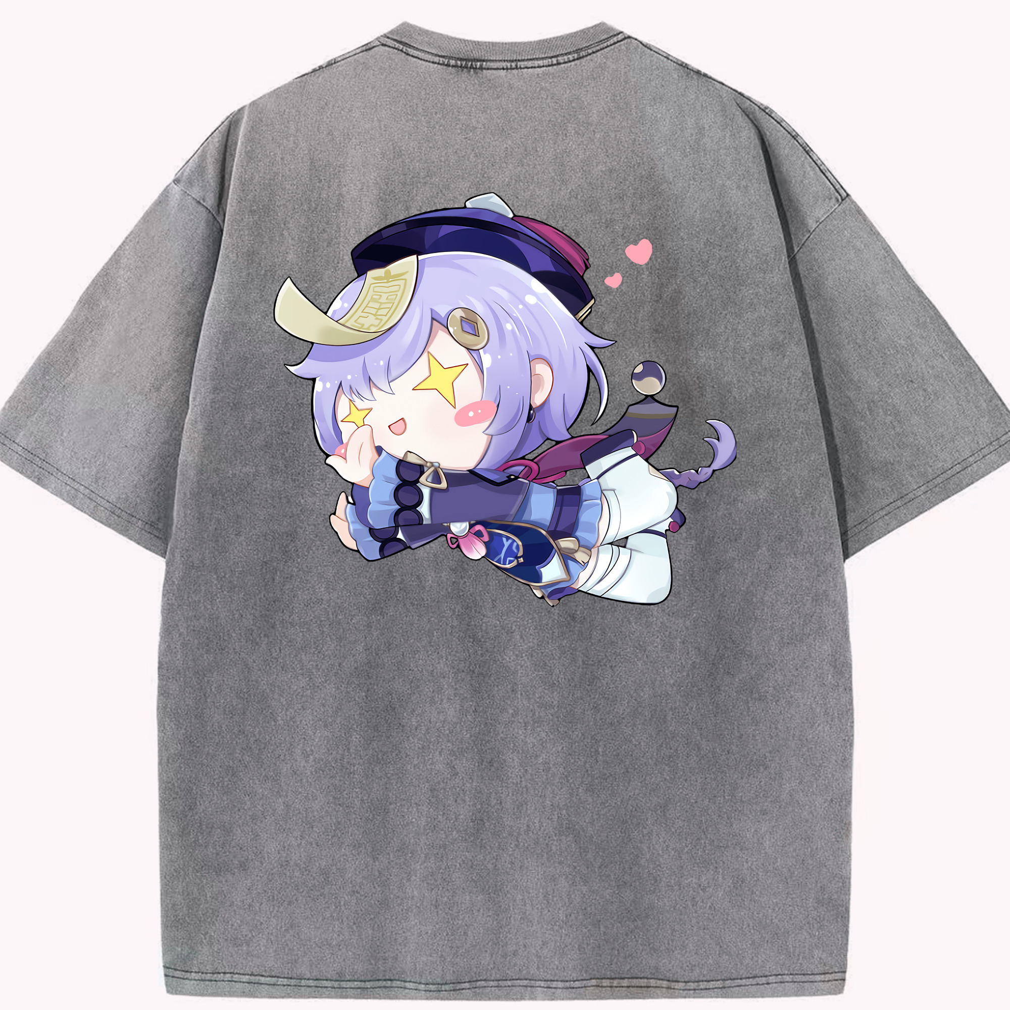 げんし神 七七 なな  genshin Nana 綿100% ヴィンテージ風 半袖Tシャツ（背面プリント）