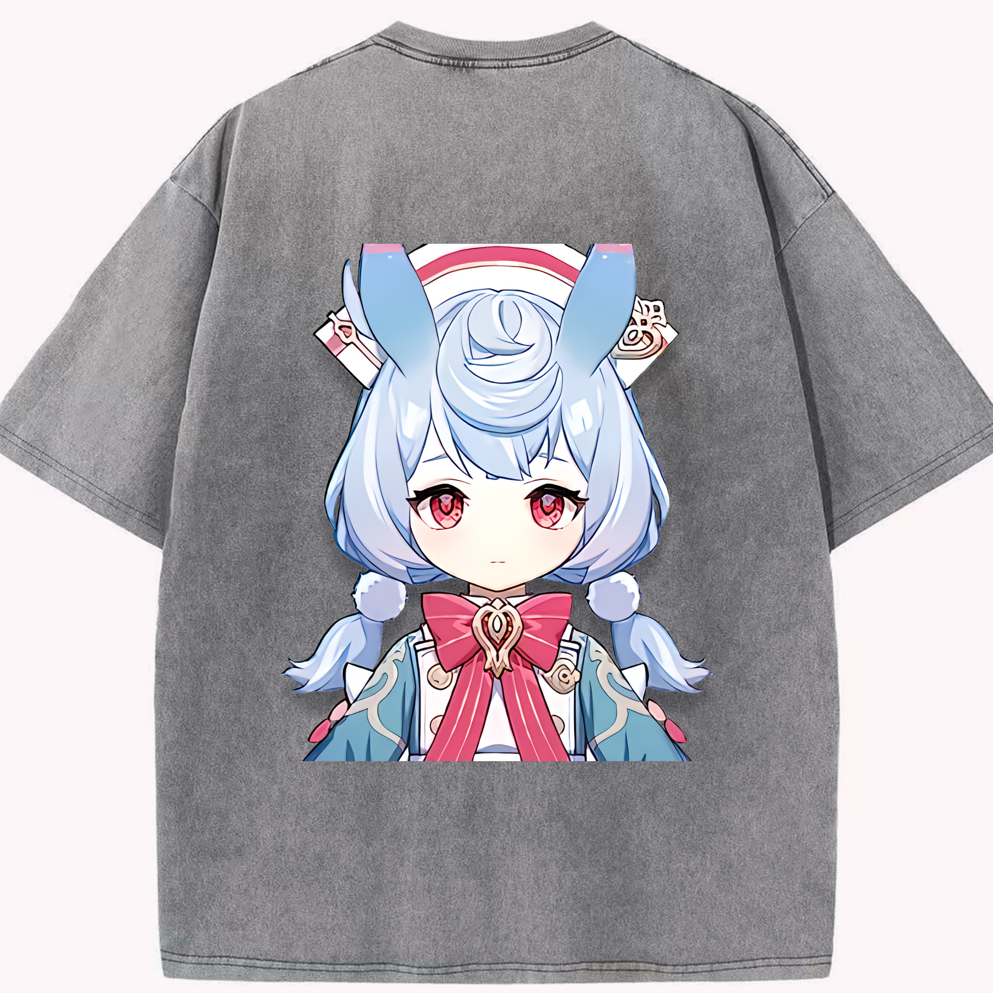 げんし神 シゲウィン genshin Shigewin 綿100% ヴィンテージ風 半袖Tシャツ（背面プリント）