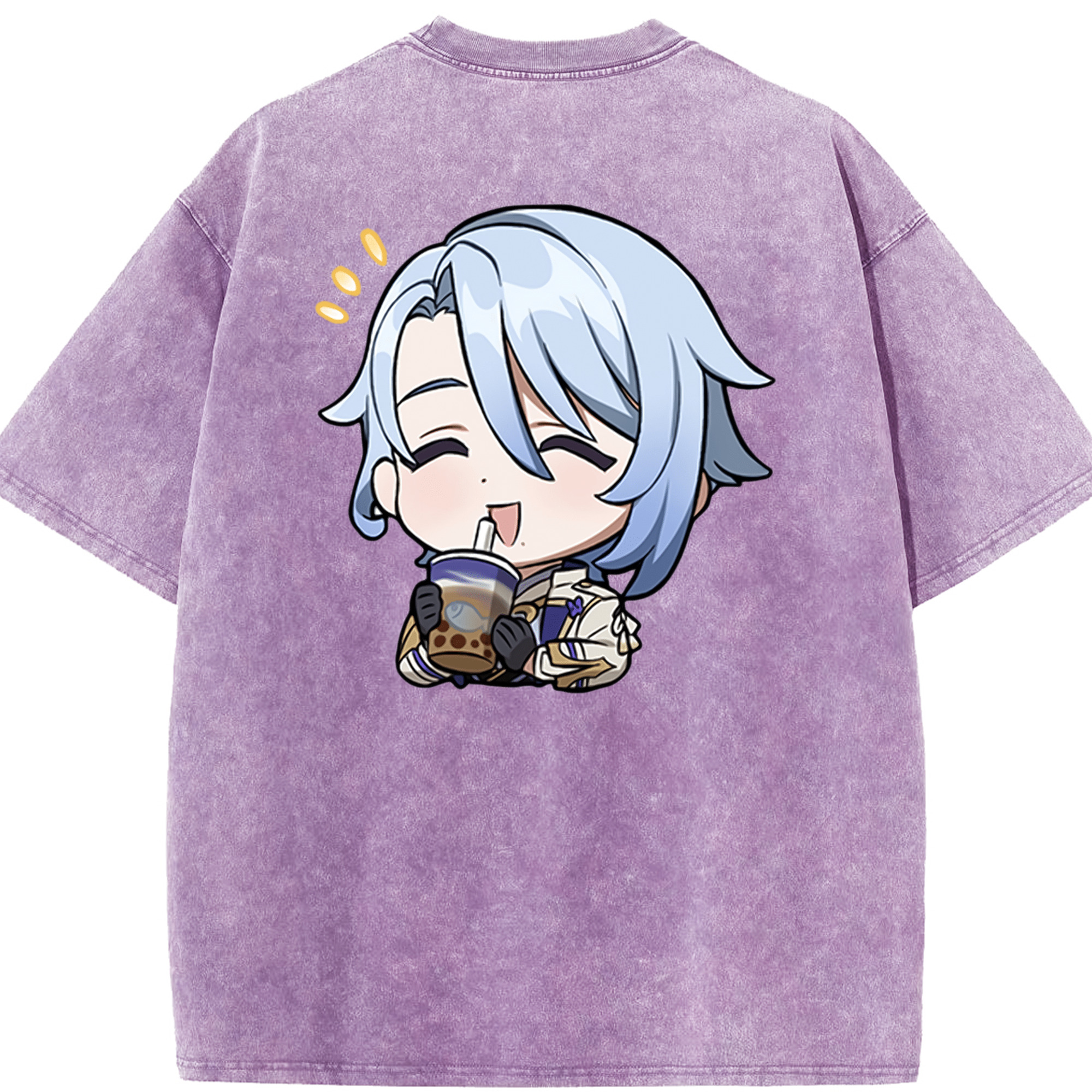 げんし神 神里綾人 かみさとあやと genshin Kamisato Ayato 綿100% ヴィンテージ風 半袖Tシャツ（背面プリント）