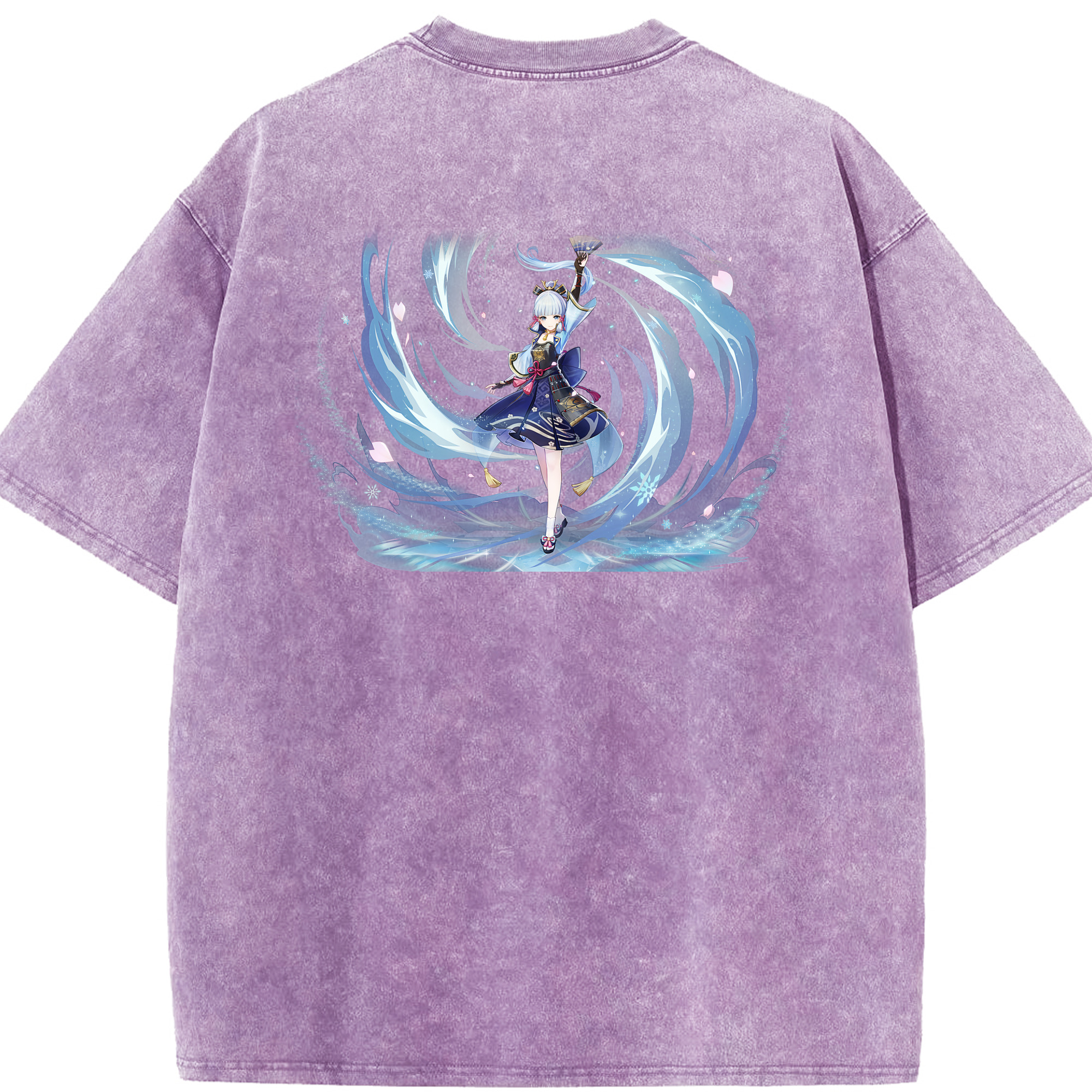 げんし神 神里綾華 神宮寺レン genshin Kamimiya Ren 綿100% ヴィンテージ風 半袖Tシャツ（背面プリント）