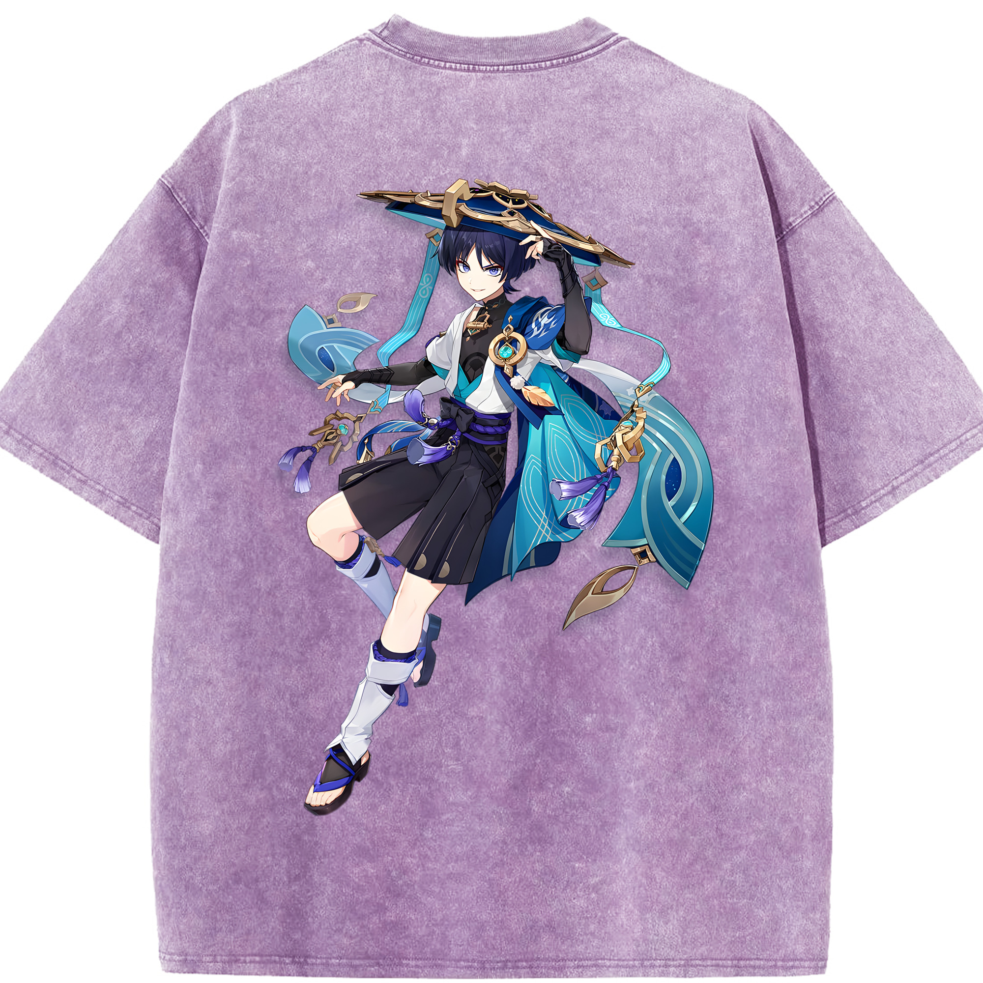 げんし神 さんペい genshin Sanpei 綿100% ヴィンテージ風 半袖Tシャツ（背面プリント）