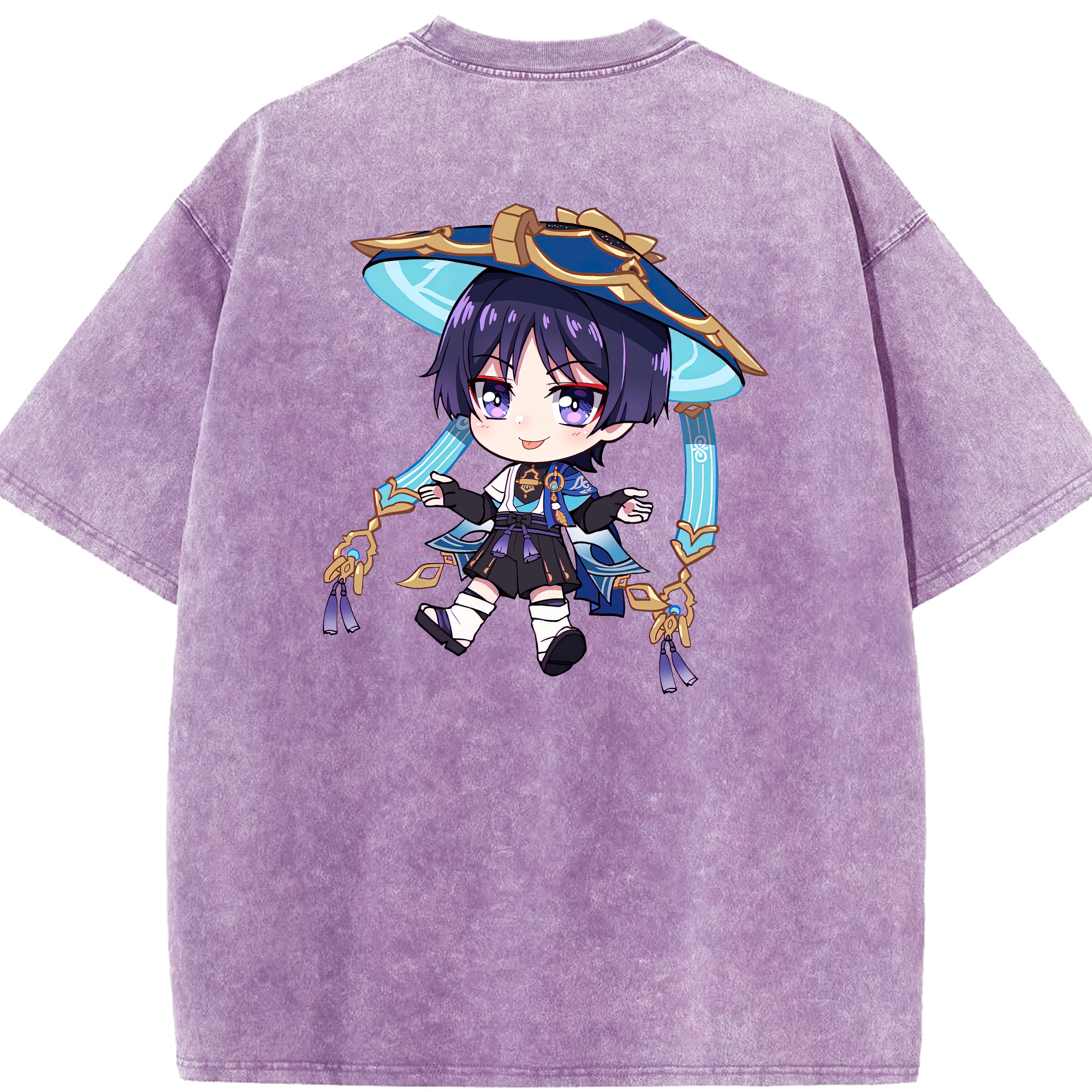 げんし神 さんペい genshin Sanpei 綿100% ヴィンテージ風 半袖Tシャツ（背面プリント）