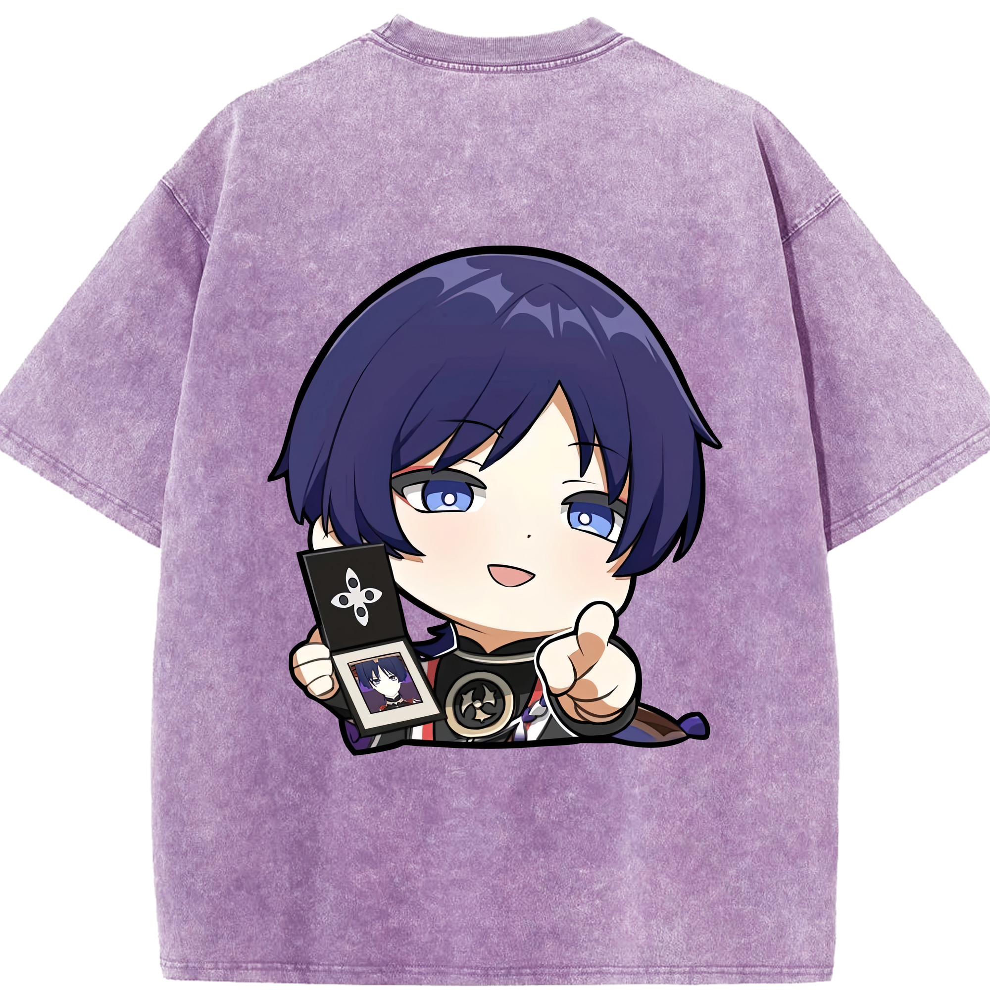 げんし神 さんペい genshin Sanpei 綿100% ヴィンテージ風 半袖Tシャツ（背面プリント）
