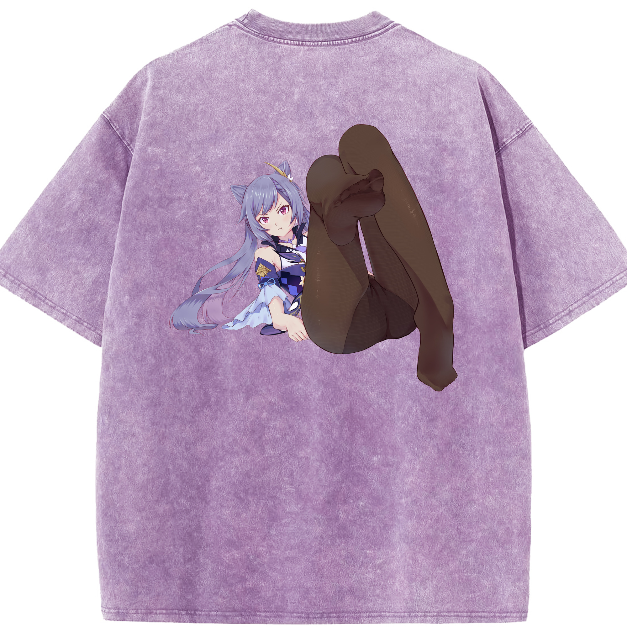 げんし神 刻晴 こくせい genshin Kokusei 綿100% ヴィンテージ風 半袖Tシャツ（背面プリント）