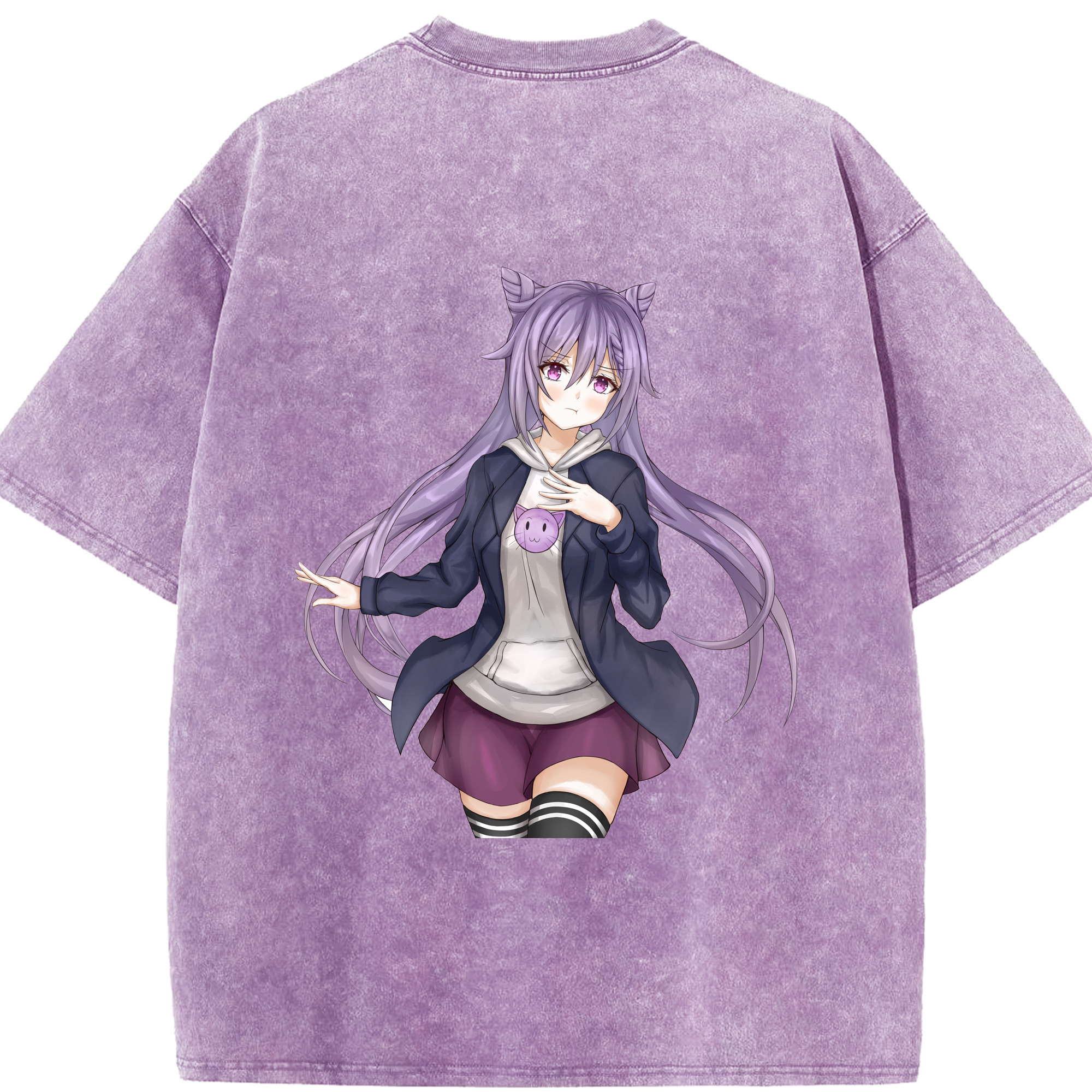 げんし神 刻晴 こくせい genshin Kokusei 綿100% ヴィンテージ風 半袖Tシャツ（背面プリント）