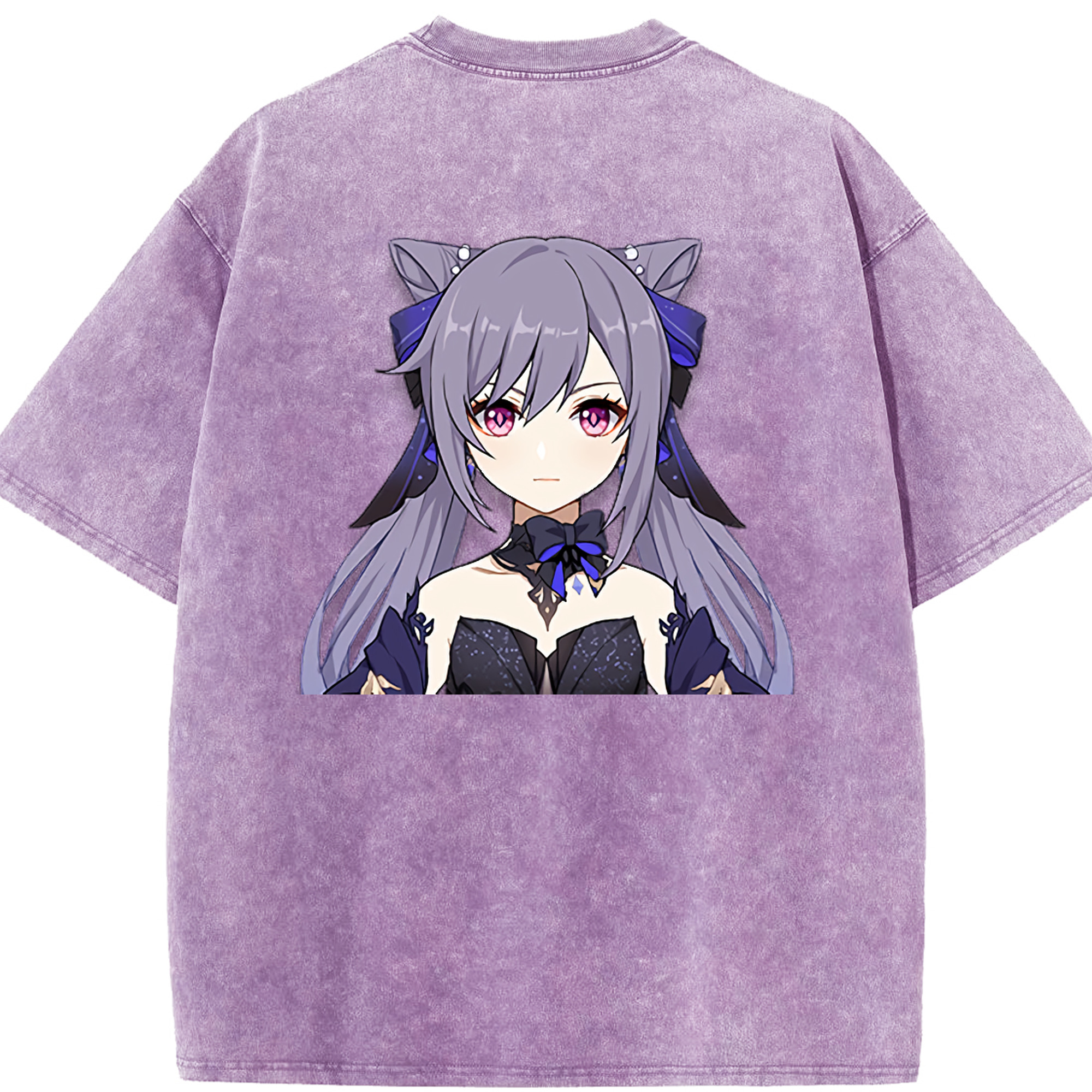 げんし神 刻晴 こくせい genshin Kokusei 綿100% ヴィンテージ風 半袖Tシャツ（背面プリント）