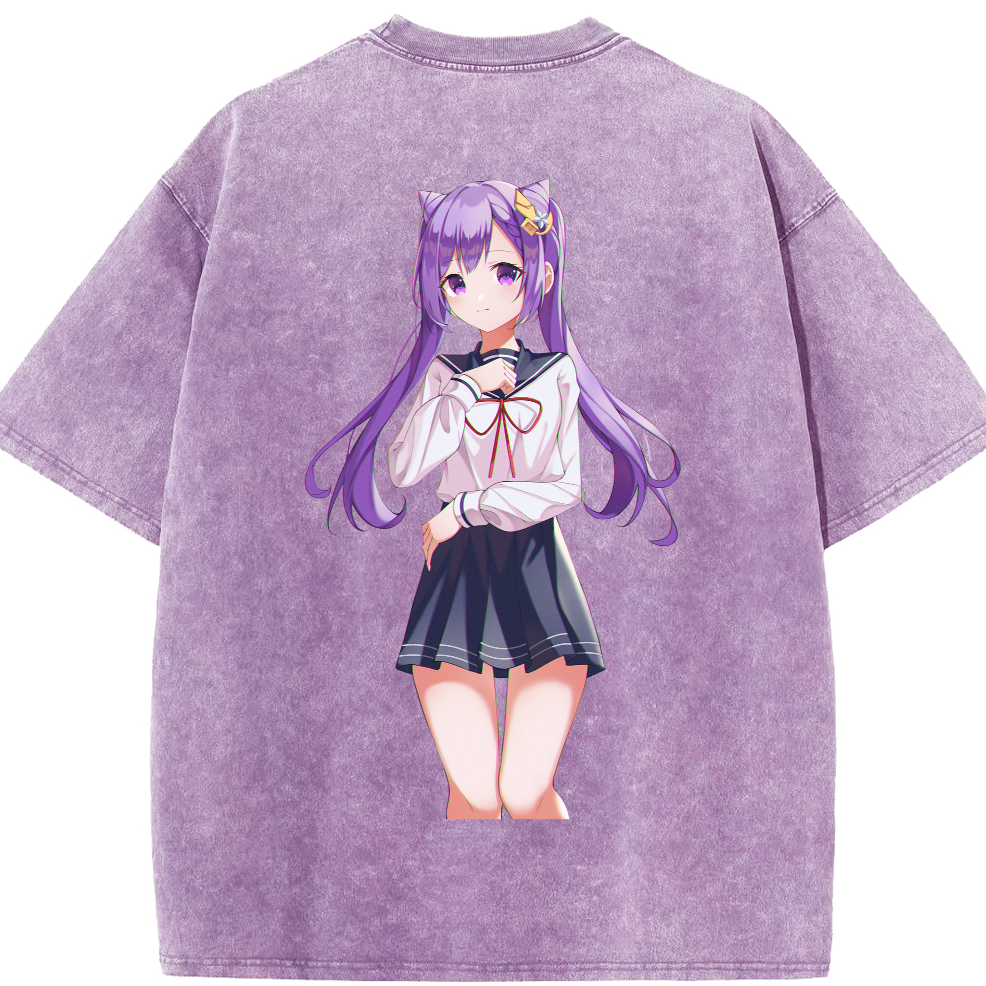 げんし神 刻晴 こくせい genshin Kokusei 綿100% ヴィンテージ風 半袖Tシャツ（背面プリント）