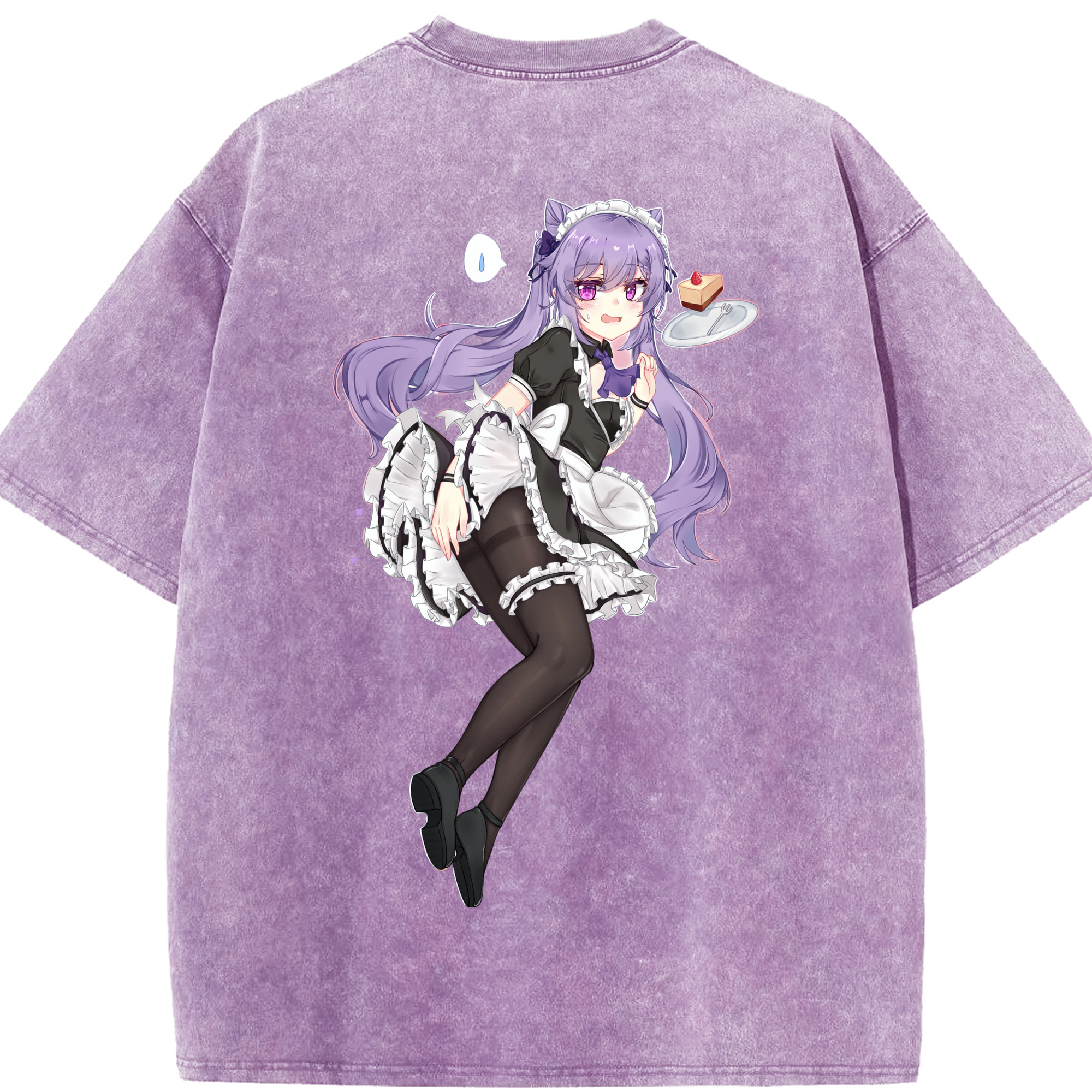 げんし神 刻晴 こくせい genshin Kokusei 綿100% ヴィンテージ風 半袖Tシャツ（背面プリント）