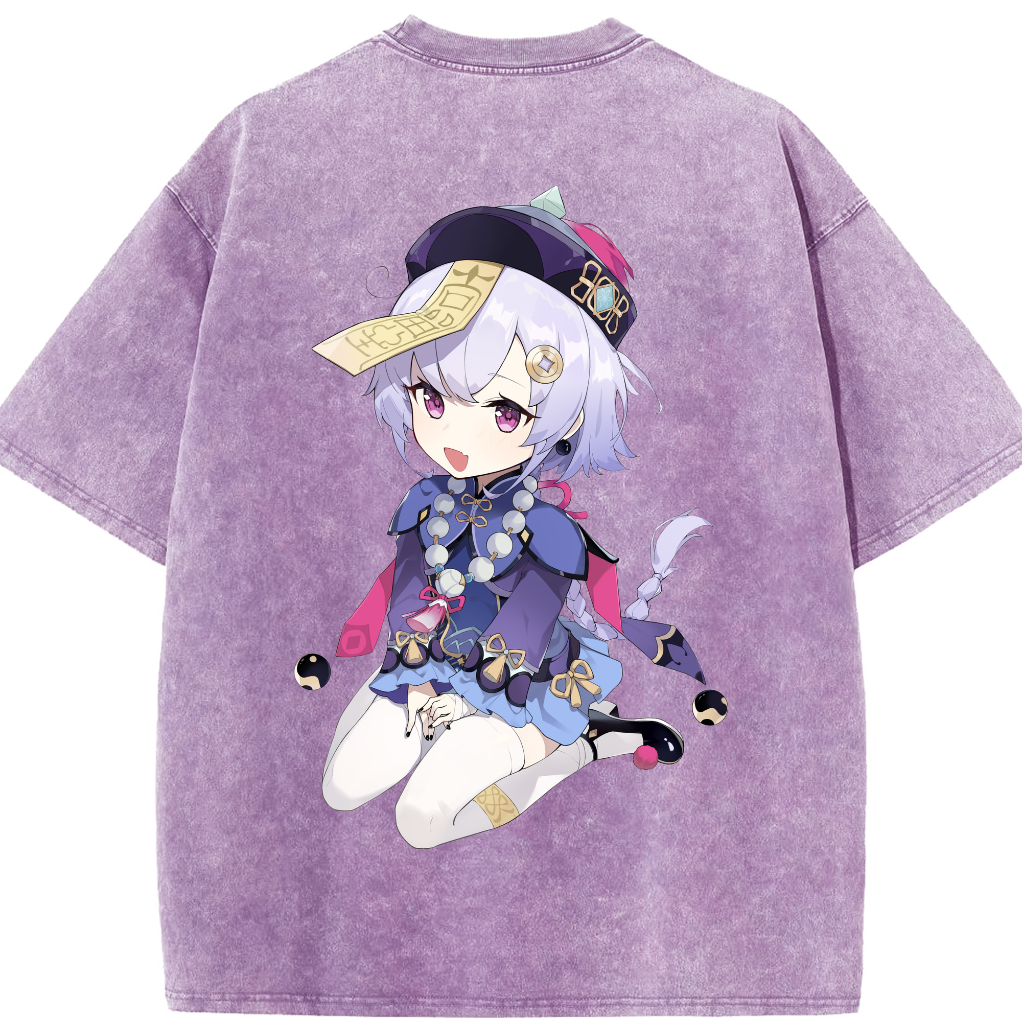 げんし神 七七 なな  genshin Nana 綿100% ヴィンテージ風 半袖Tシャツ（背面プリント）