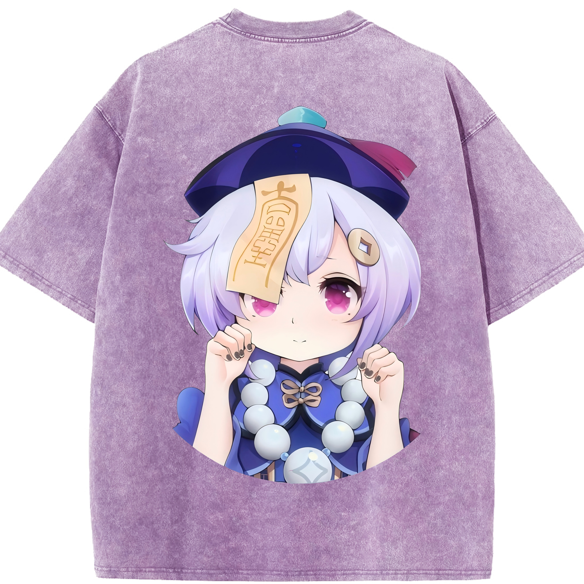 げんし神 七七 なな  genshin Nana 綿100% ヴィンテージ風 半袖Tシャツ（背面プリント）