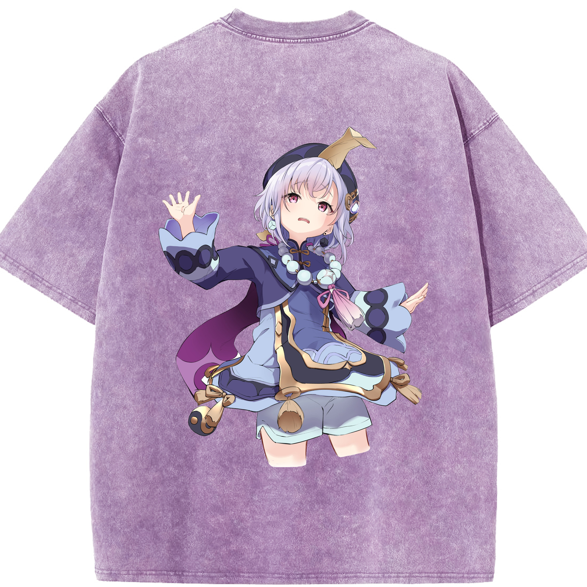 げんし神 七七 なな  genshin Nana 綿100% ヴィンテージ風 半袖Tシャツ（背面プリント）