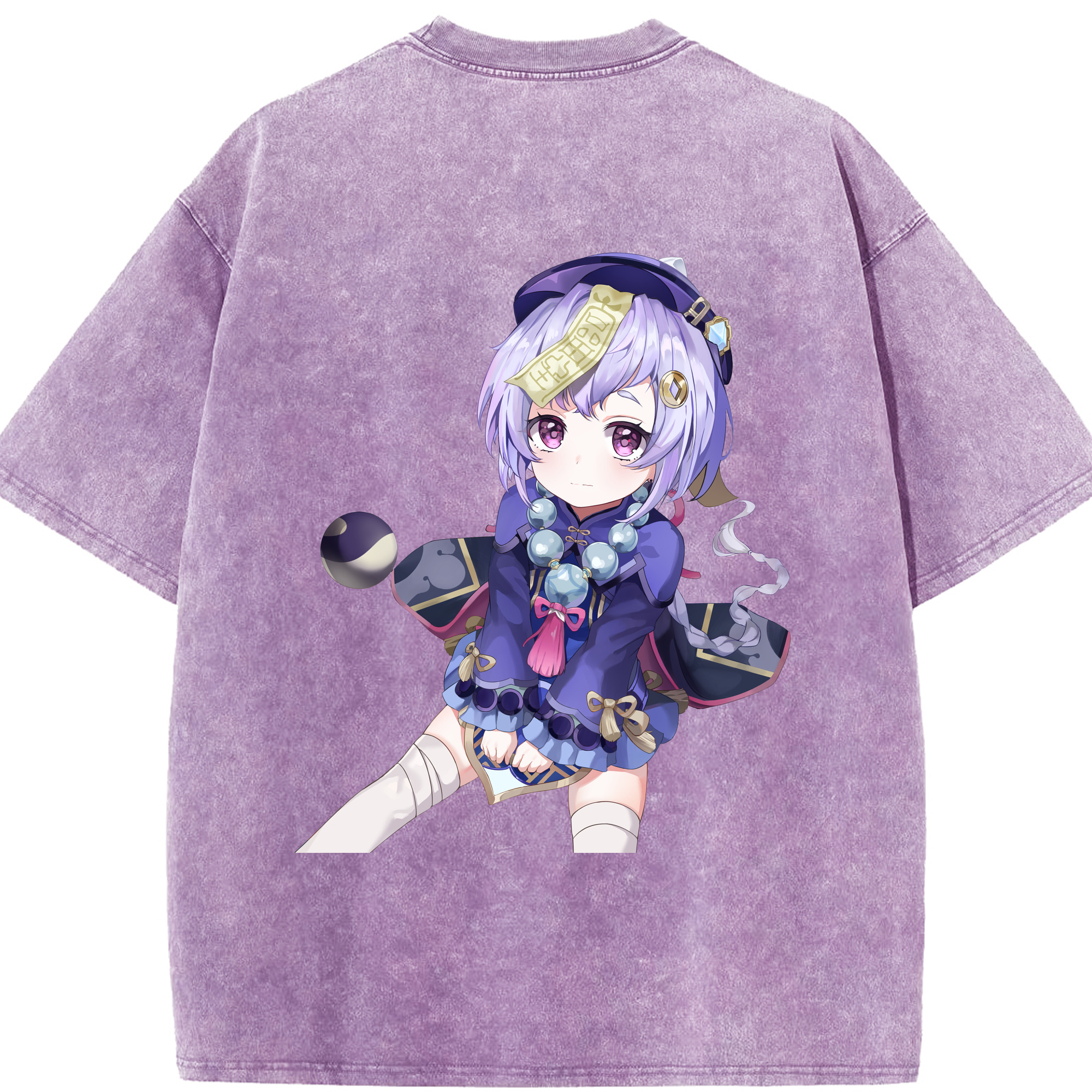 げんし神 七七 なな  genshin Nana 綿100% ヴィンテージ風 半袖Tシャツ（背面プリント）