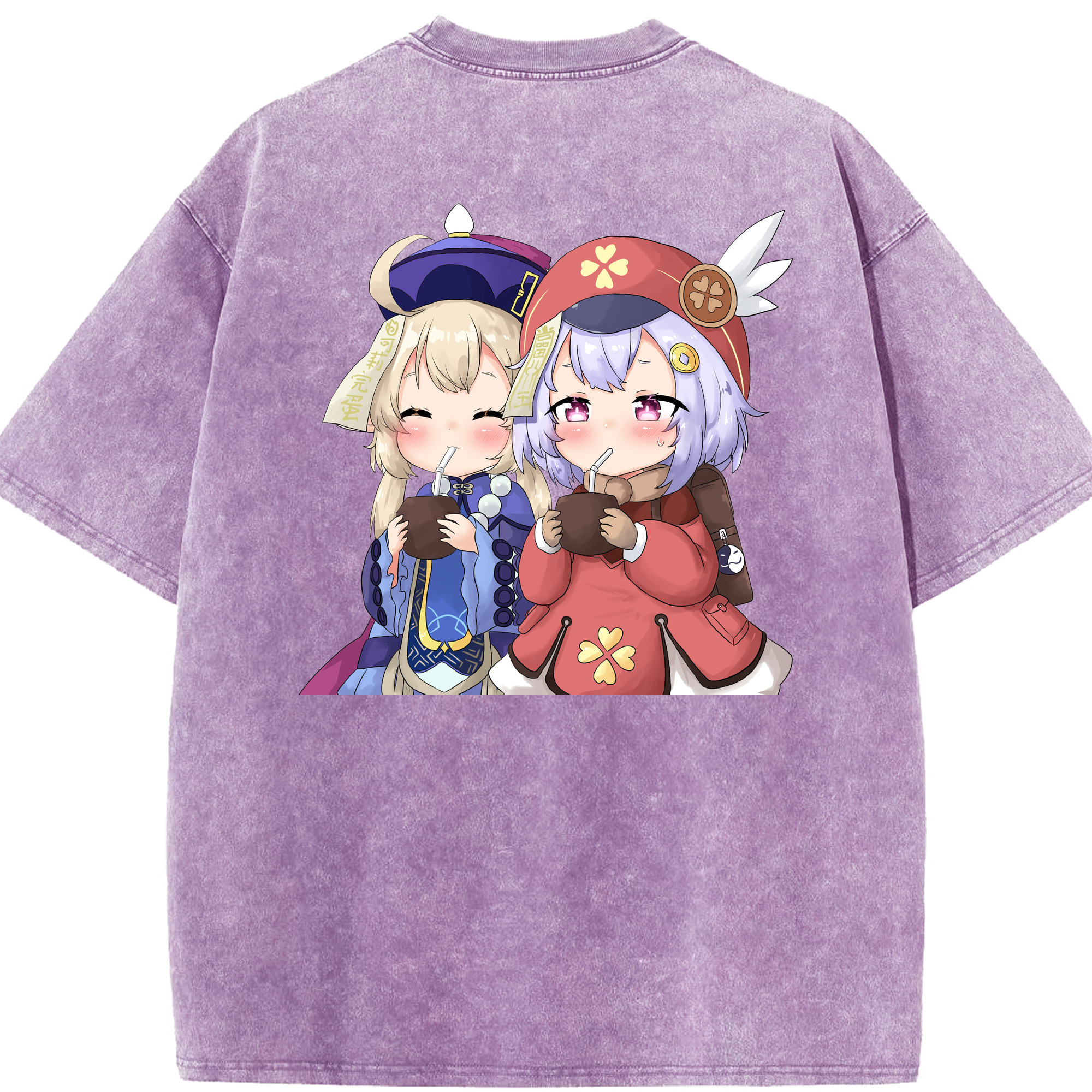 げんし神 七七 なな  genshin Nana 綿100% ヴィンテージ風 半袖Tシャツ（背面プリント）