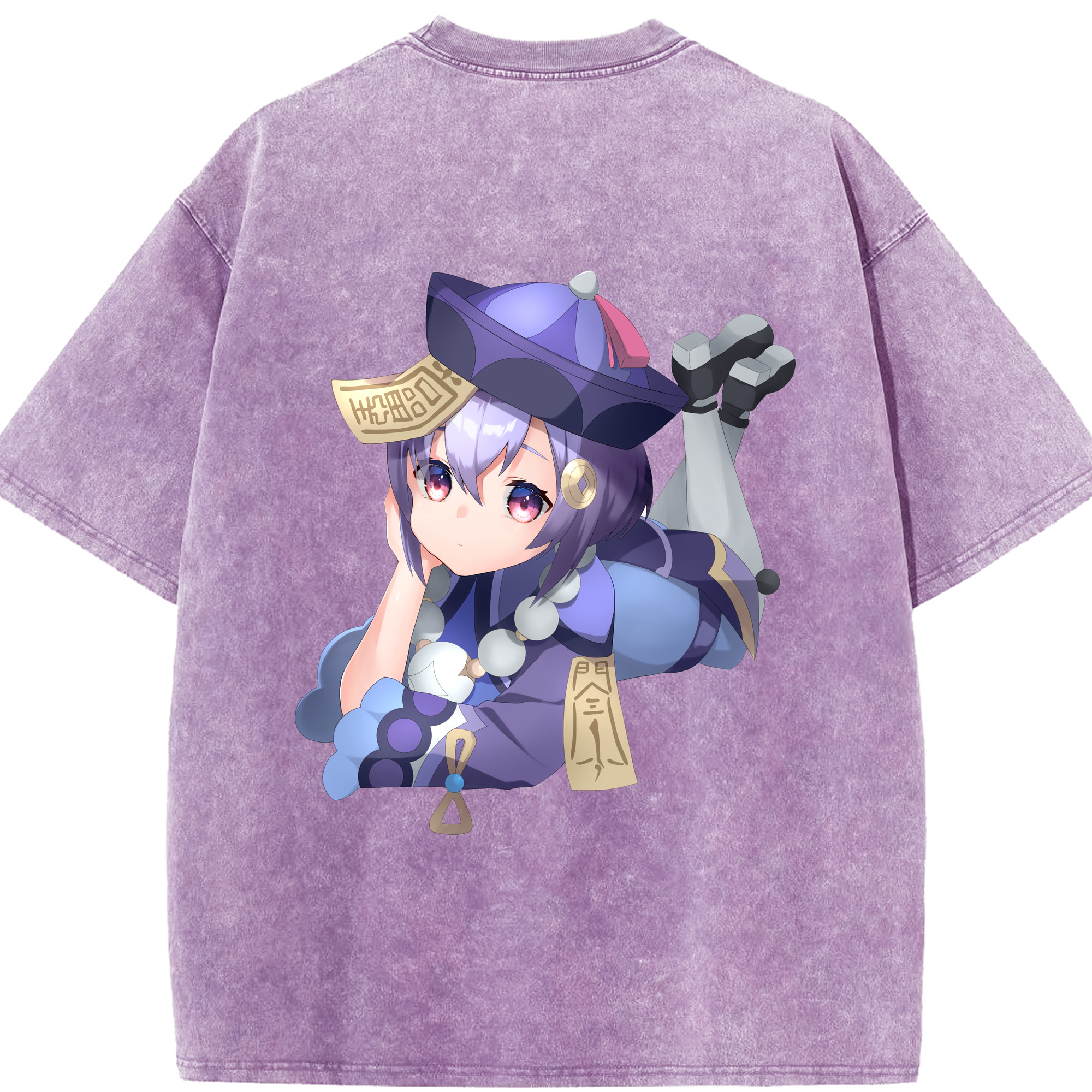 げんし神 七七 なな  genshin Nana 綿100% ヴィンテージ風 半袖Tシャツ（背面プリント）