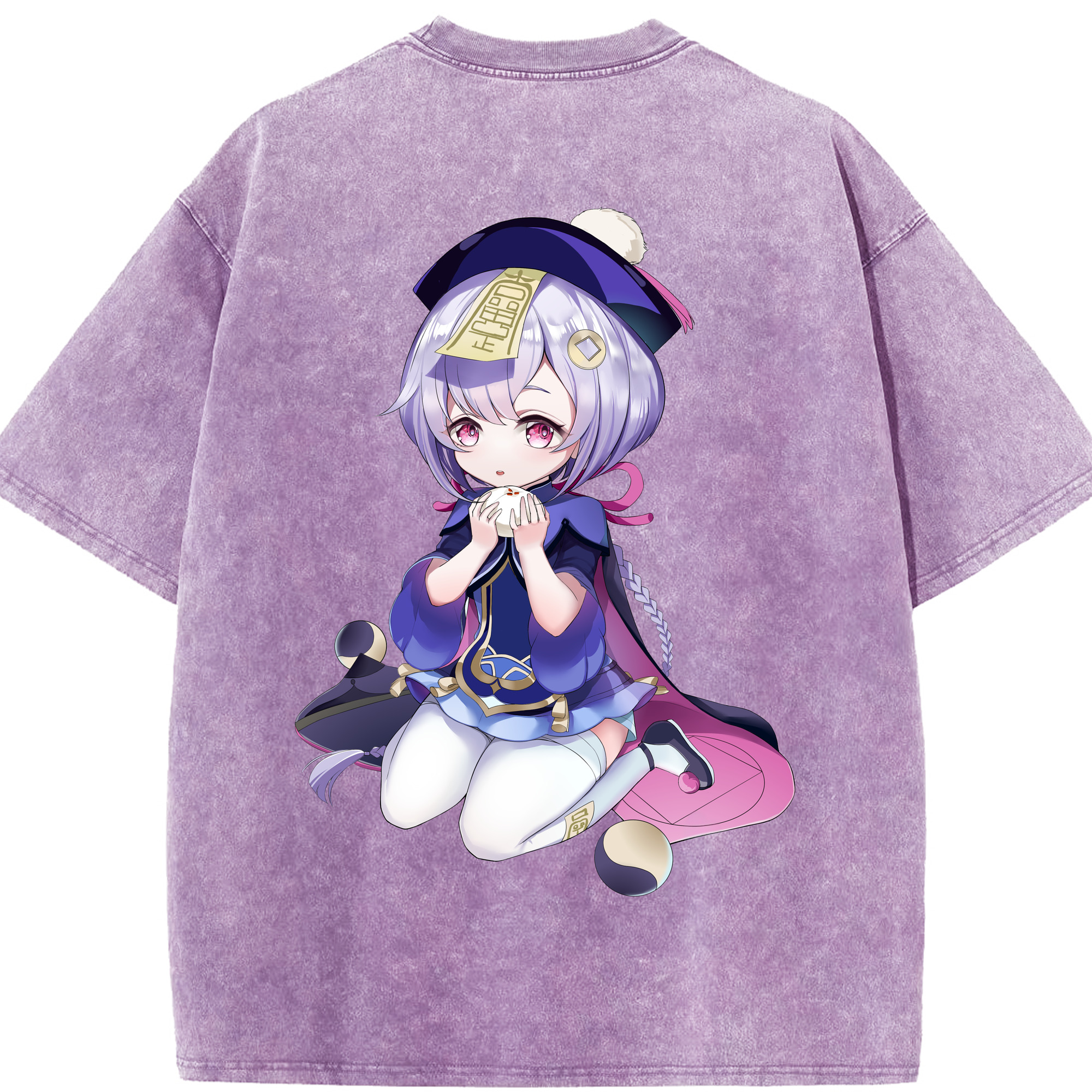 げんし神 七七 なな  genshin Nana 綿100% ヴィンテージ風 半袖Tシャツ（背面プリント）