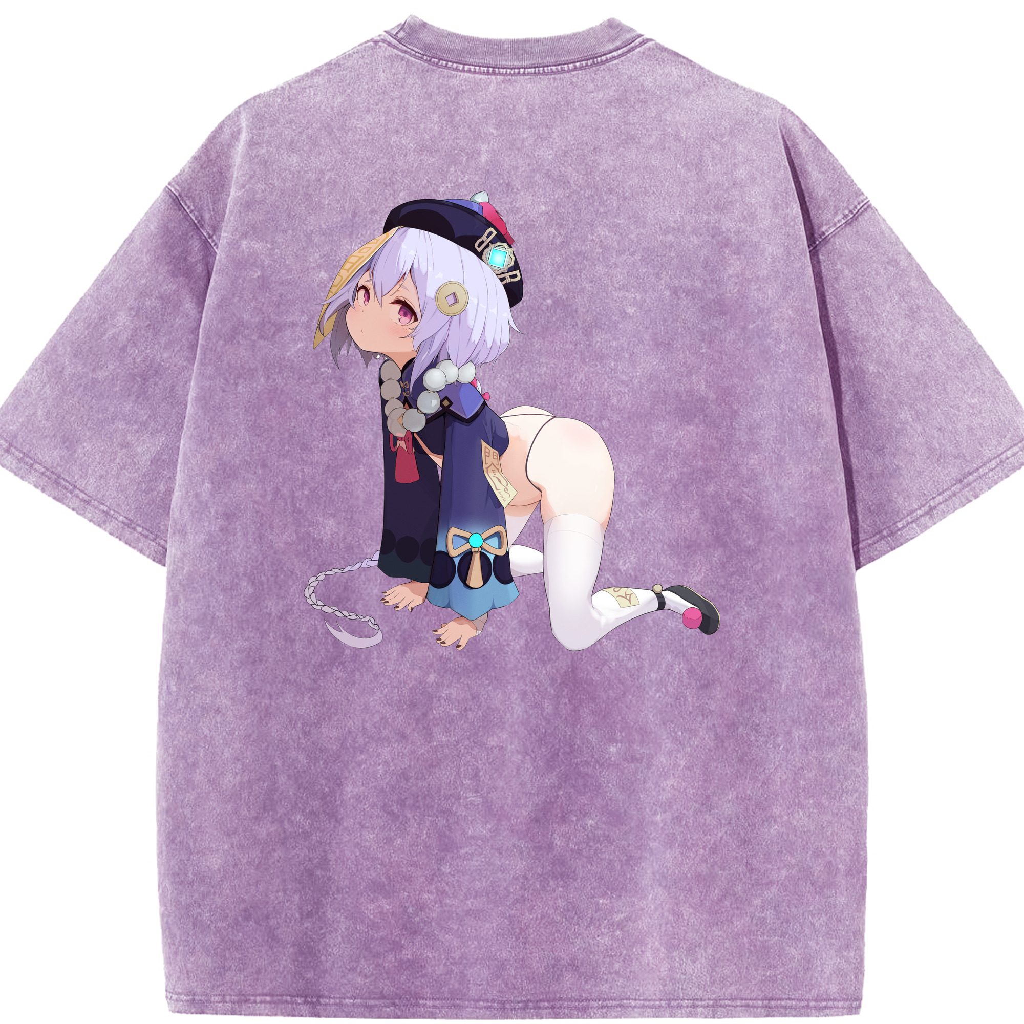 げんし神 七七 なな  genshin Nana 綿100% ヴィンテージ風 半袖Tシャツ（背面プリント）