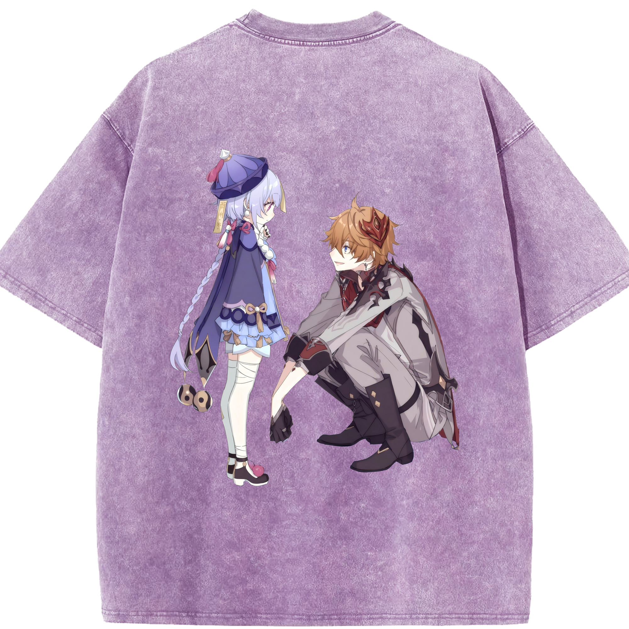 げんし神 七七 なな  genshin Nana 綿100% ヴィンテージ風 半袖Tシャツ（背面プリント）