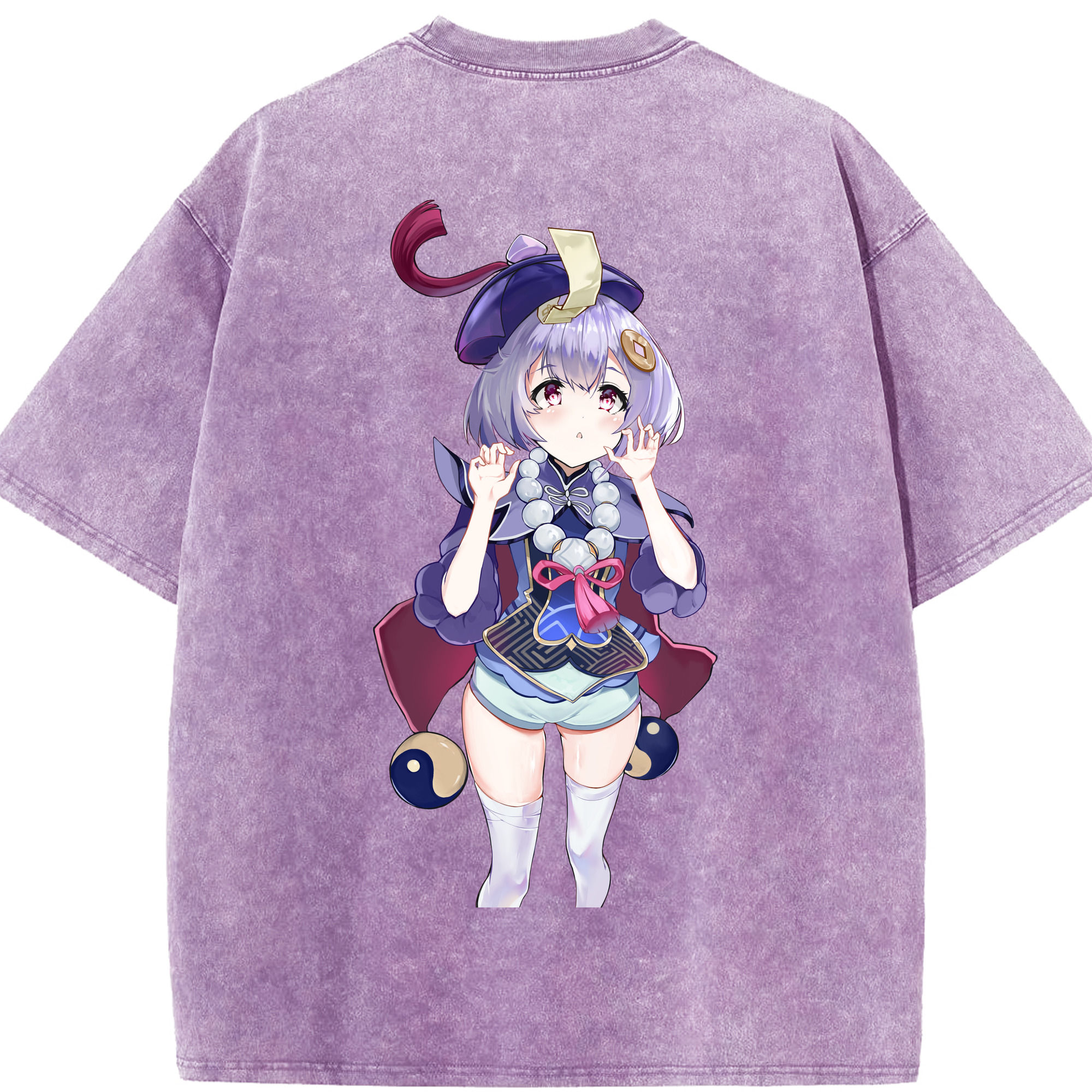 げんし神 七七 なな  genshin Nana 綿100% ヴィンテージ風 半袖Tシャツ（背面プリント）