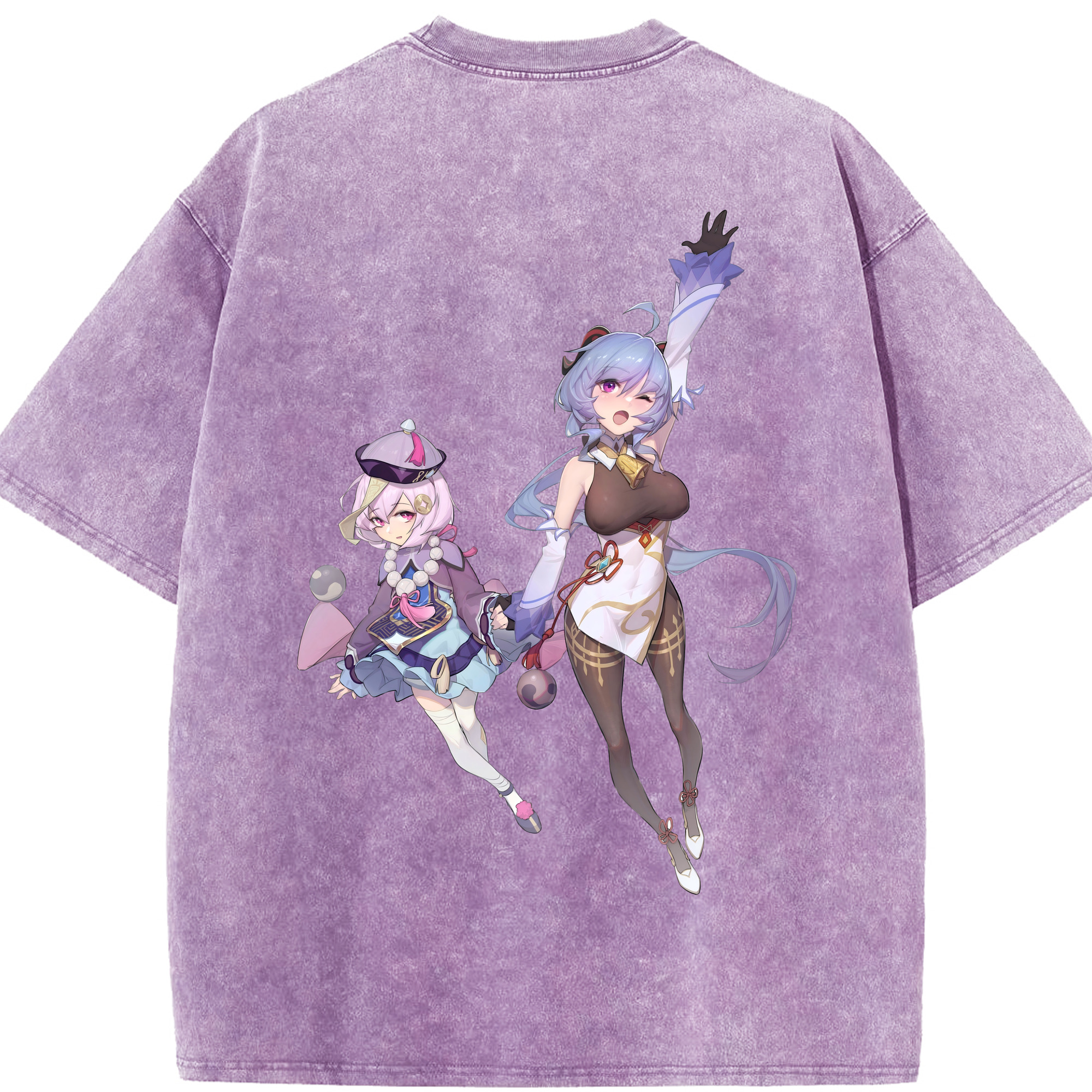 げんし神 七七 なな  genshin Nana 綿100% ヴィンテージ風 半袖Tシャツ（背面プリント）