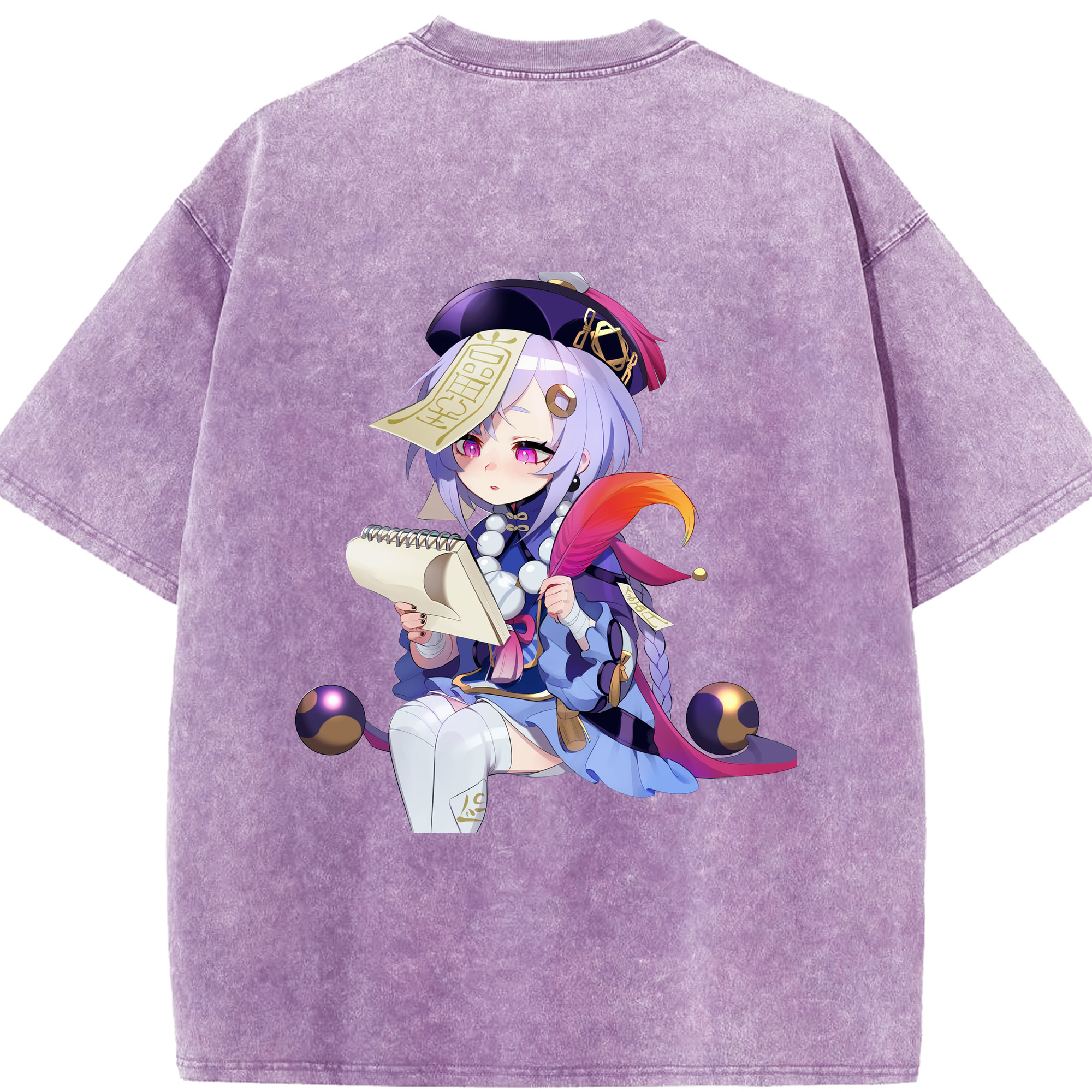 げんし神 七七 なな  genshin Nana 綿100% ヴィンテージ風 半袖Tシャツ（背面プリント）