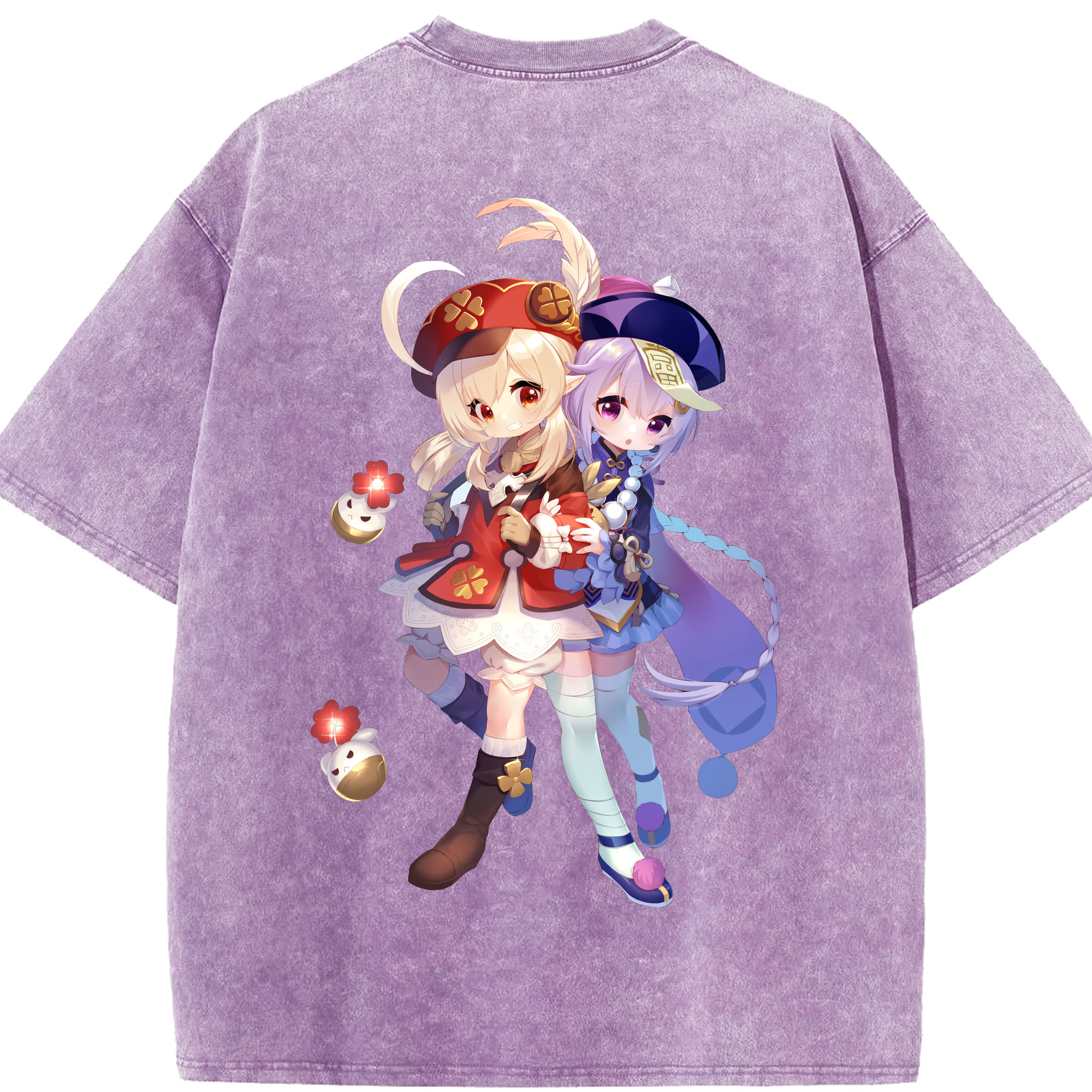 げんし神 七七 なな  genshin Nana 綿100% ヴィンテージ風 半袖Tシャツ（背面プリント）