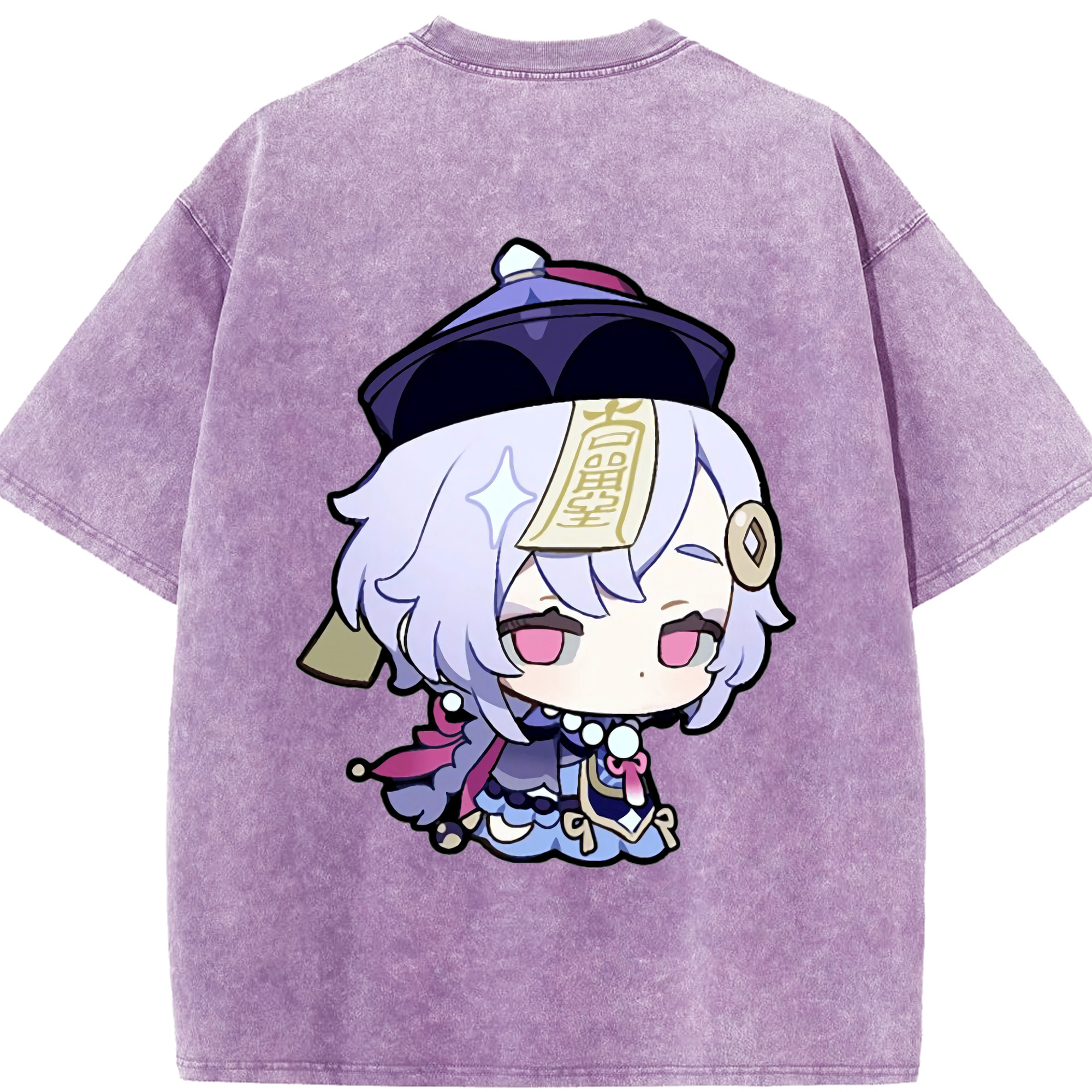 げんし神 七七 なな  genshin Nana 綿100% ヴィンテージ風 半袖Tシャツ（背面プリント）