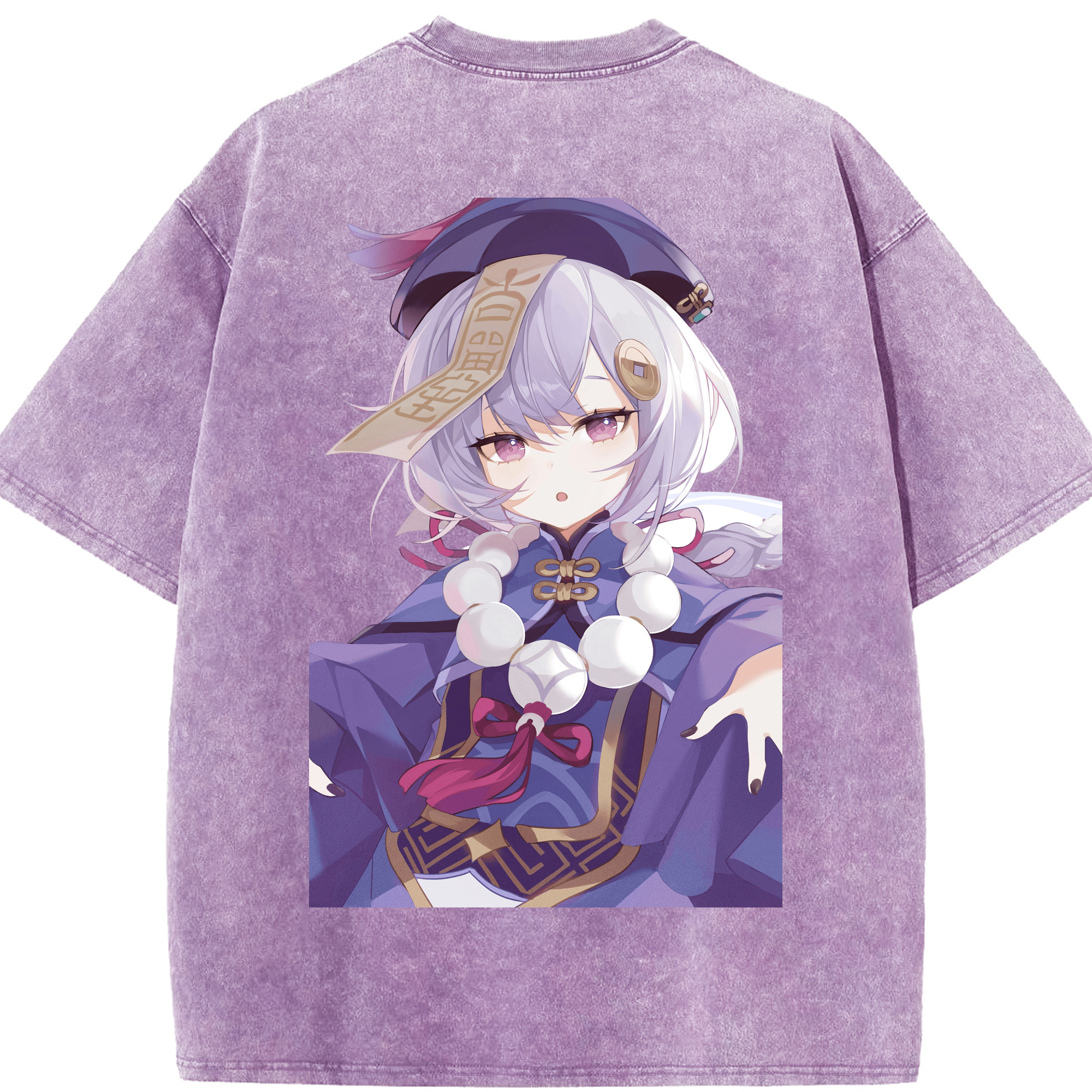 げんし神 七七 なな  genshin Nana 綿100% ヴィンテージ風 半袖Tシャツ（背面プリント）