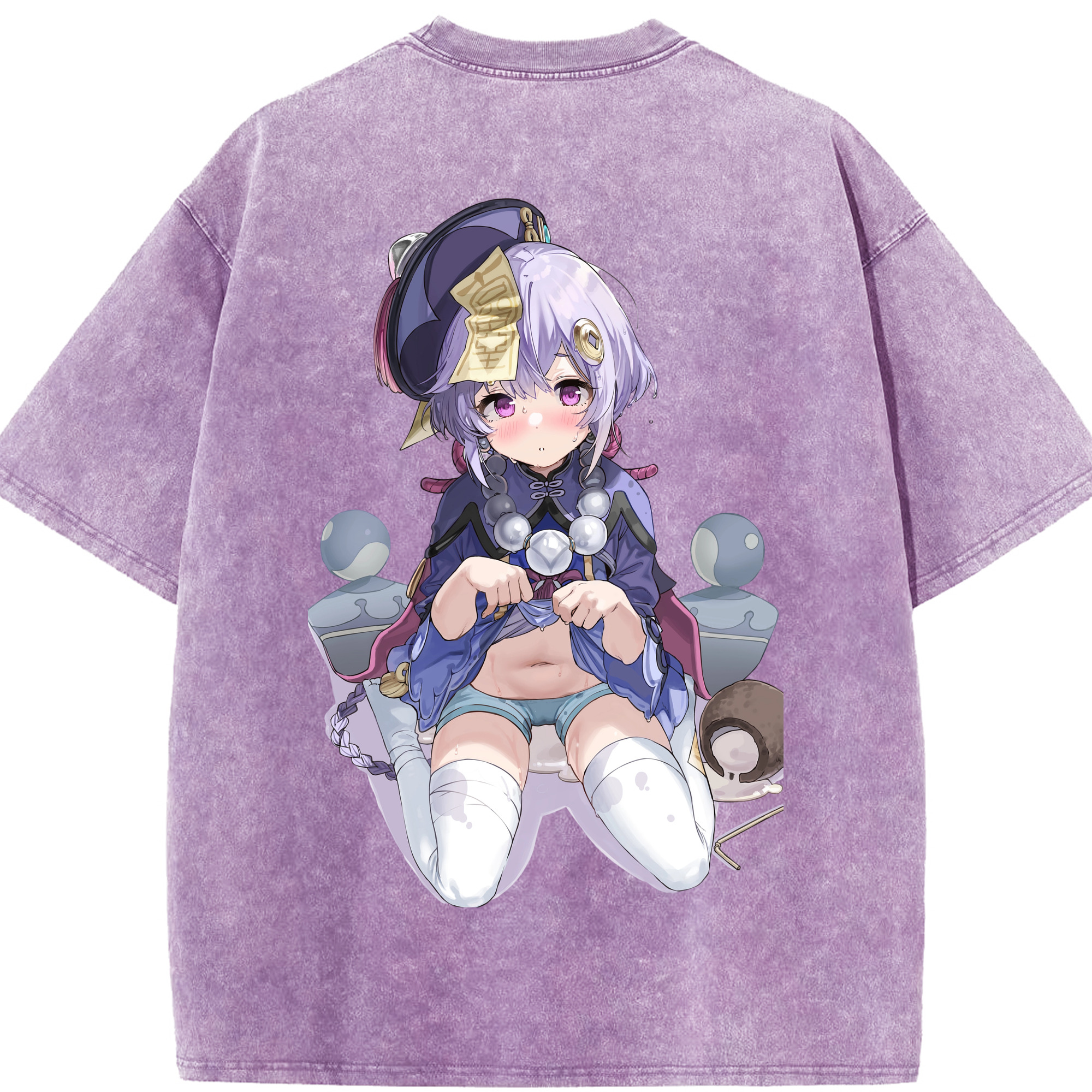 げんし神 七七 なな  genshin Nana 綿100% ヴィンテージ風 半袖Tシャツ（背面プリント）