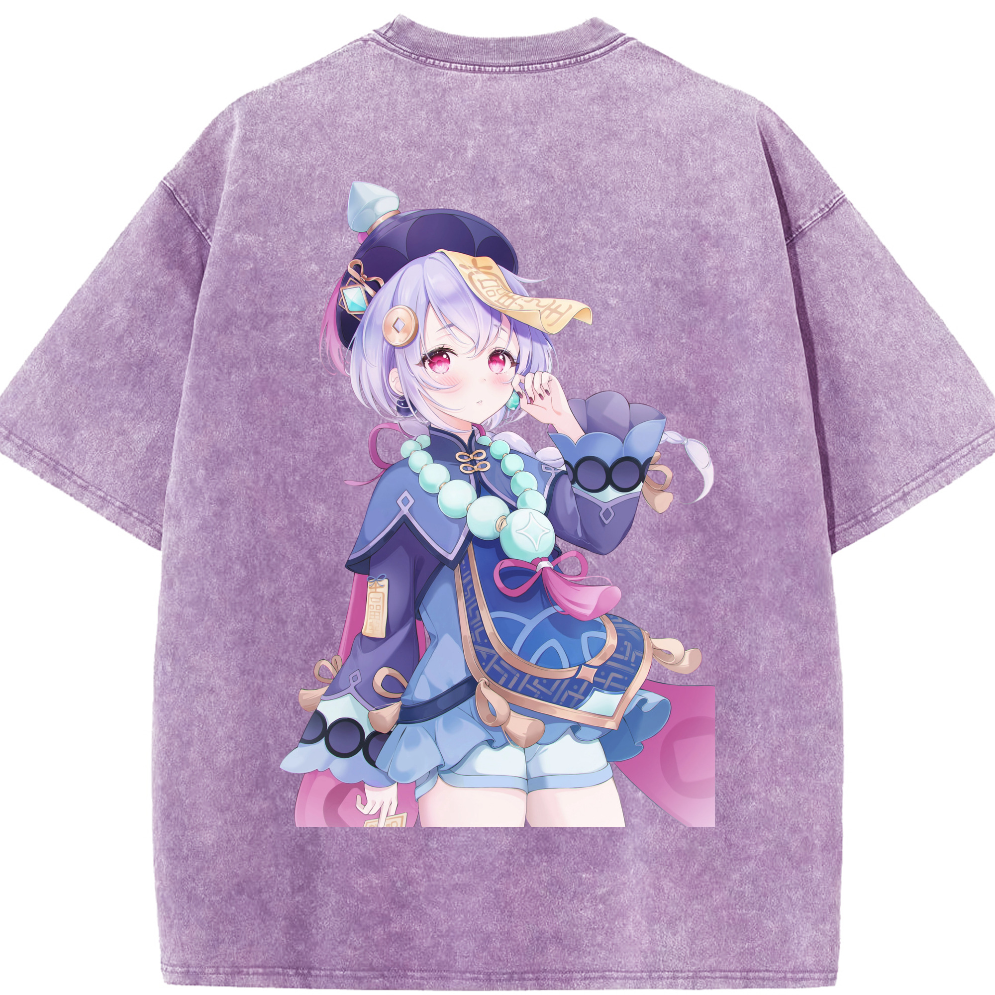 げんし神 七七 なな  genshin Nana 綿100% ヴィンテージ風 半袖Tシャツ（背面プリント）